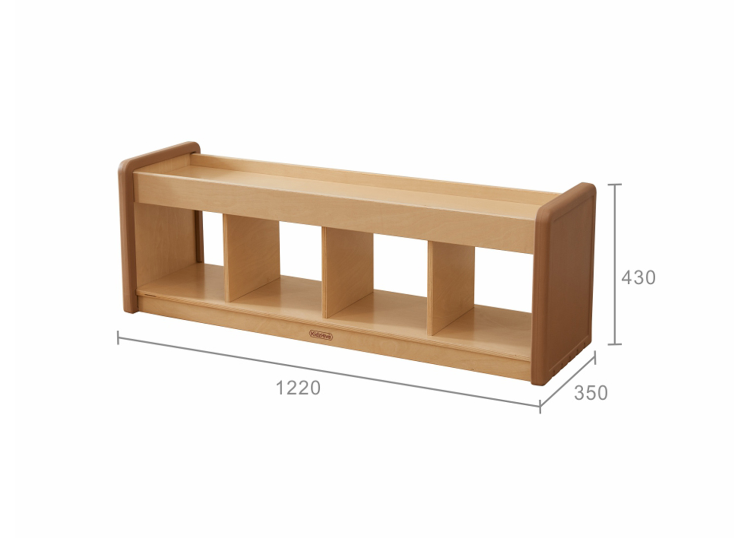 SoftEdge Toddler Play Center - 1200L 4-Compartment Shelving Unit