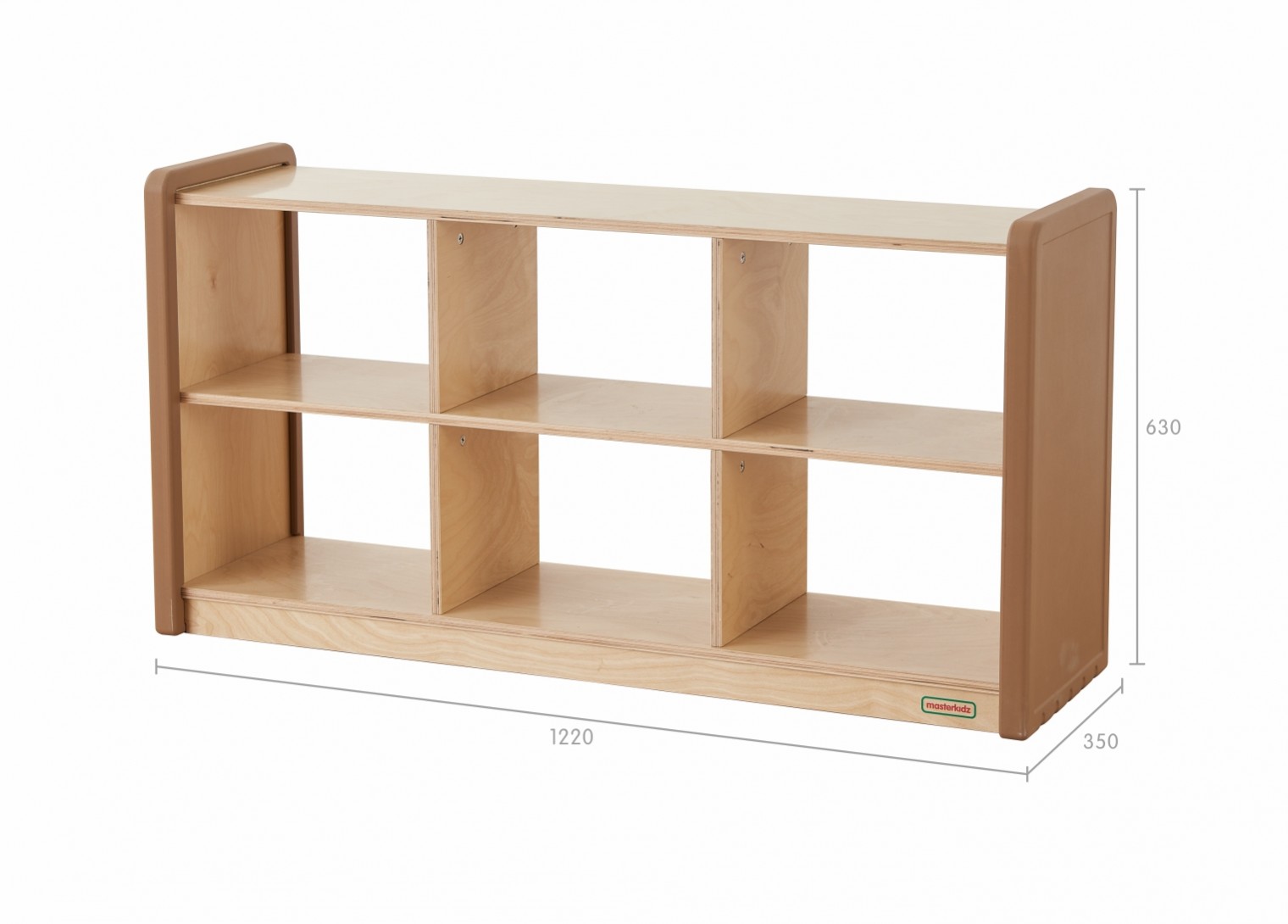 SoftEdge Toddler Play Center 620H x 1200L 6-Compartment Shelving Unit - Open Back