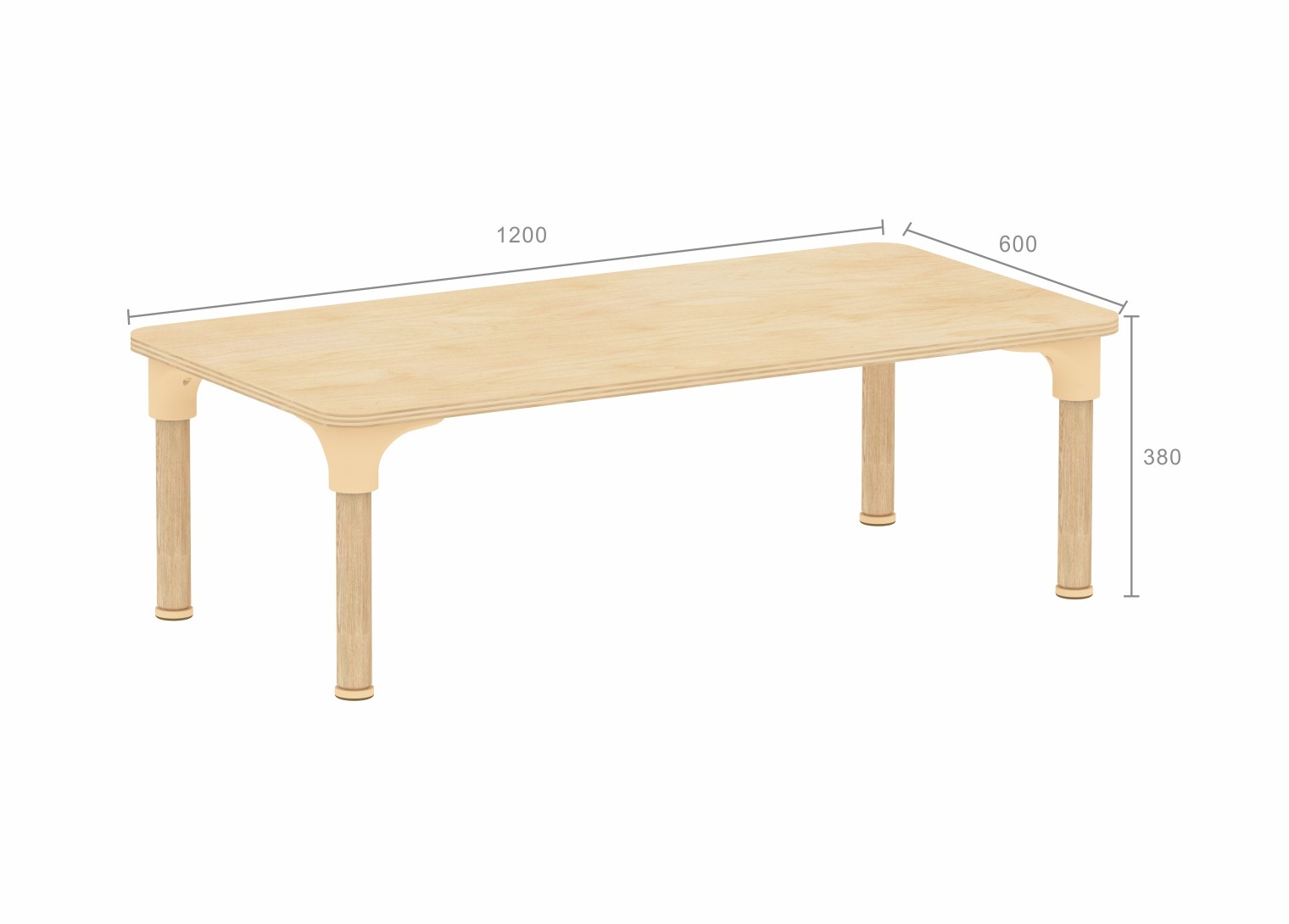 Alrik System - 380H Rectangular Table (Clear Varnish)