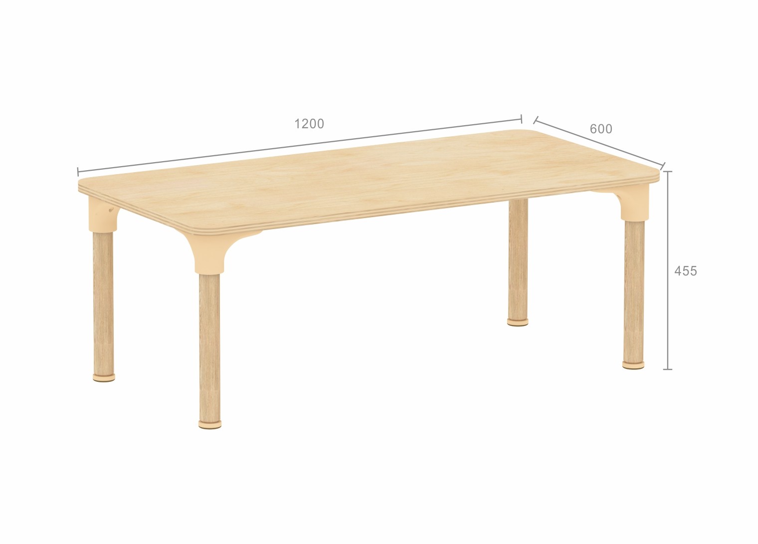 Alrik System - 455H Rectangular Table (Clear Varnish)