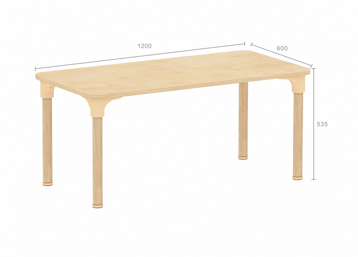 Alrik System - 535H Rectangular Table (Clear Varnish)