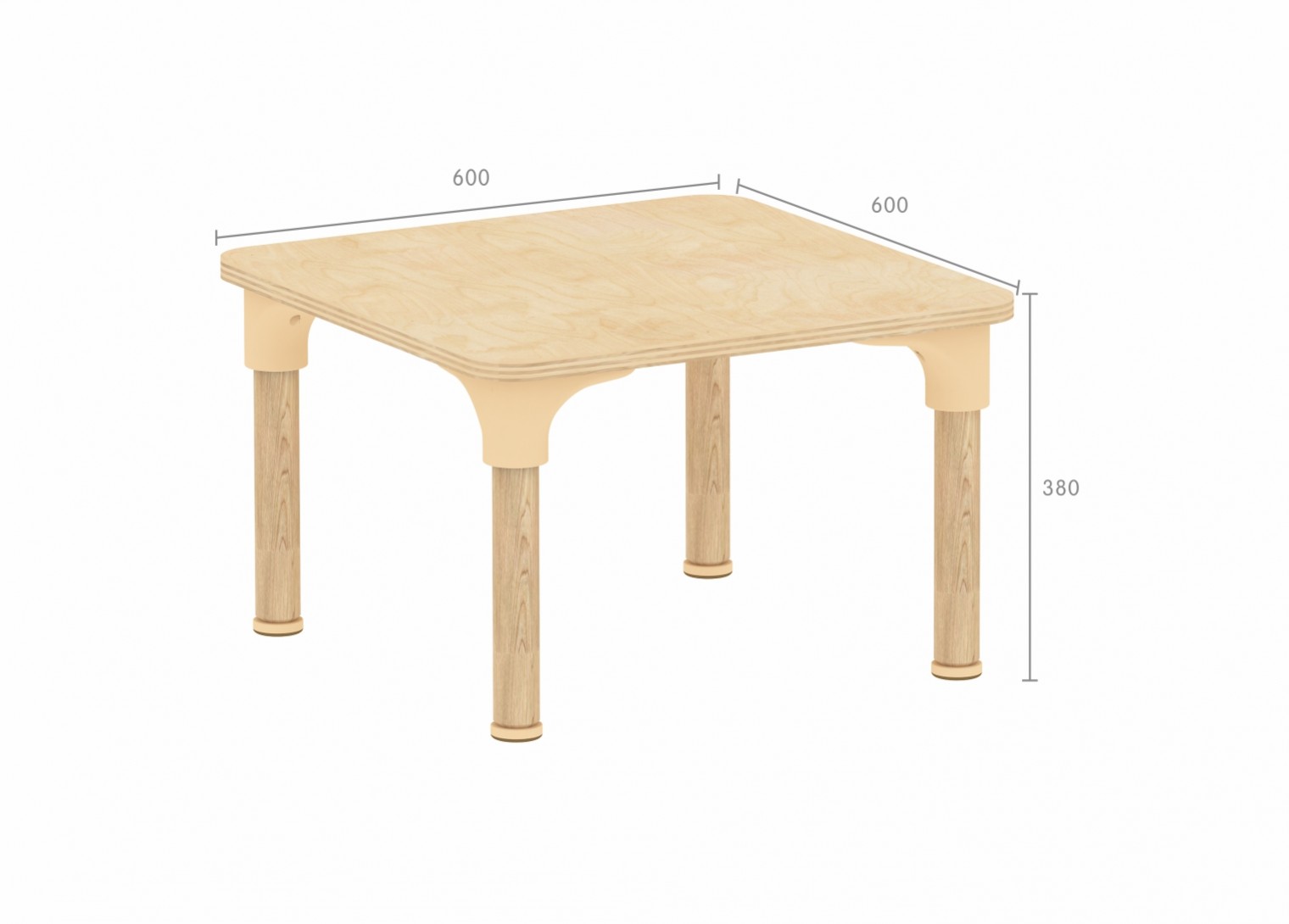 Alrik System - 380H Square Table (Clear Varnish)