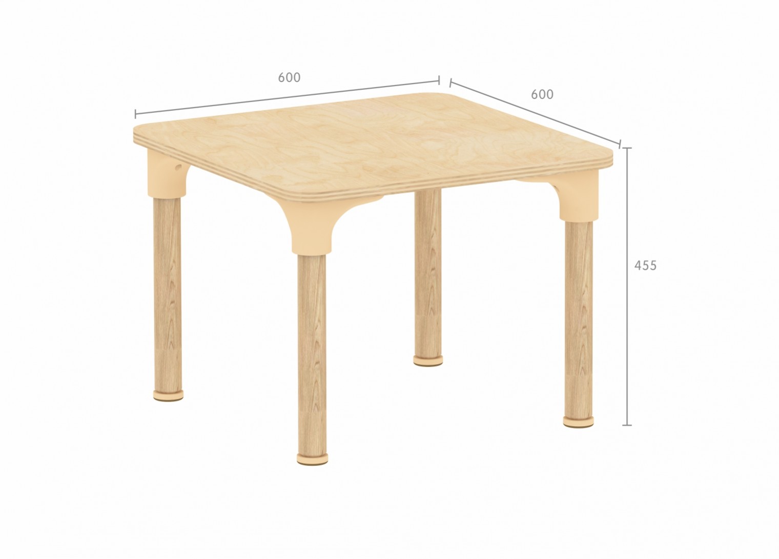 Alrik System - 455H Square Table (Clear Varnish)