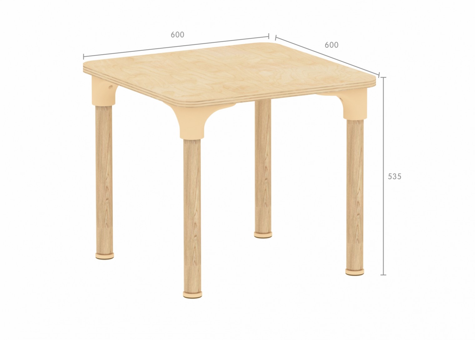 Alrik System - 535H Square Table (Clear Varnish)