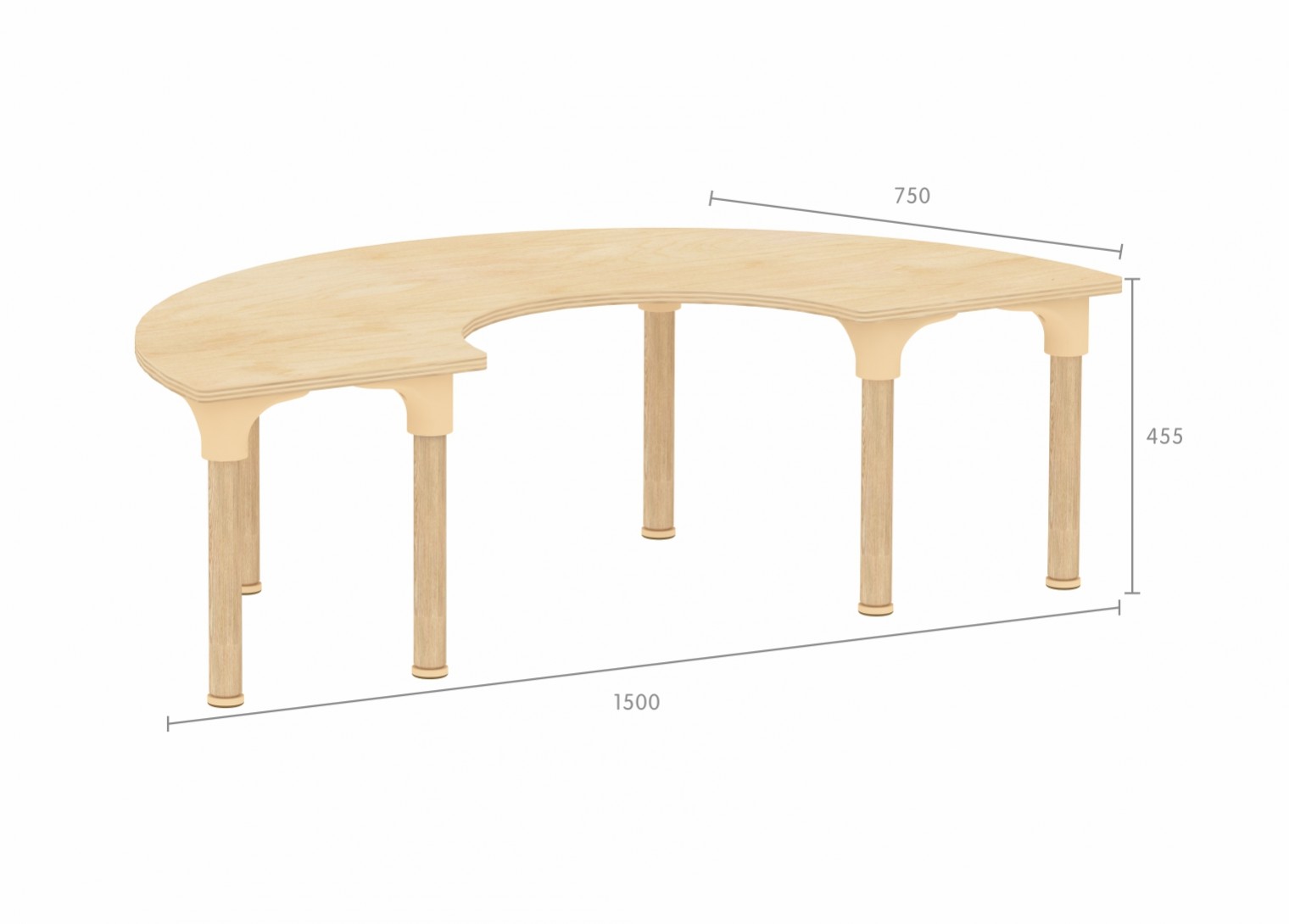 Alrik System - 455H Horseshoe Activity Table (Clear Varnish)