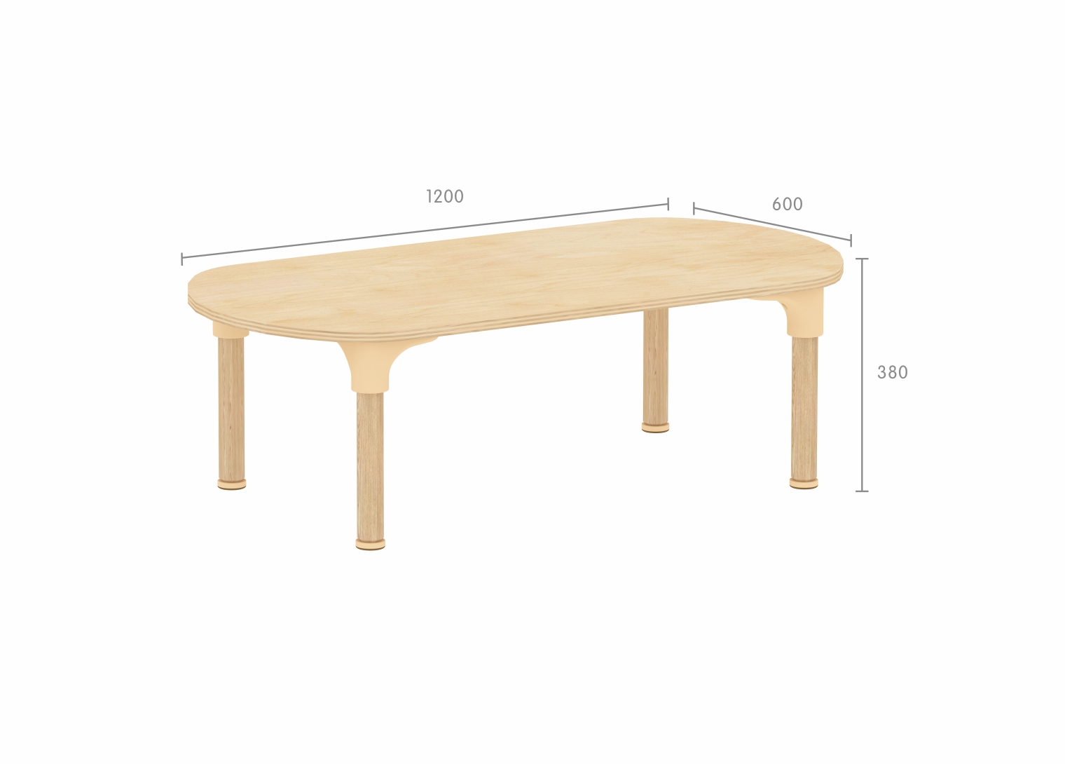 Alrik System - 380H Oval-Shaped Table (Clear Varnish)