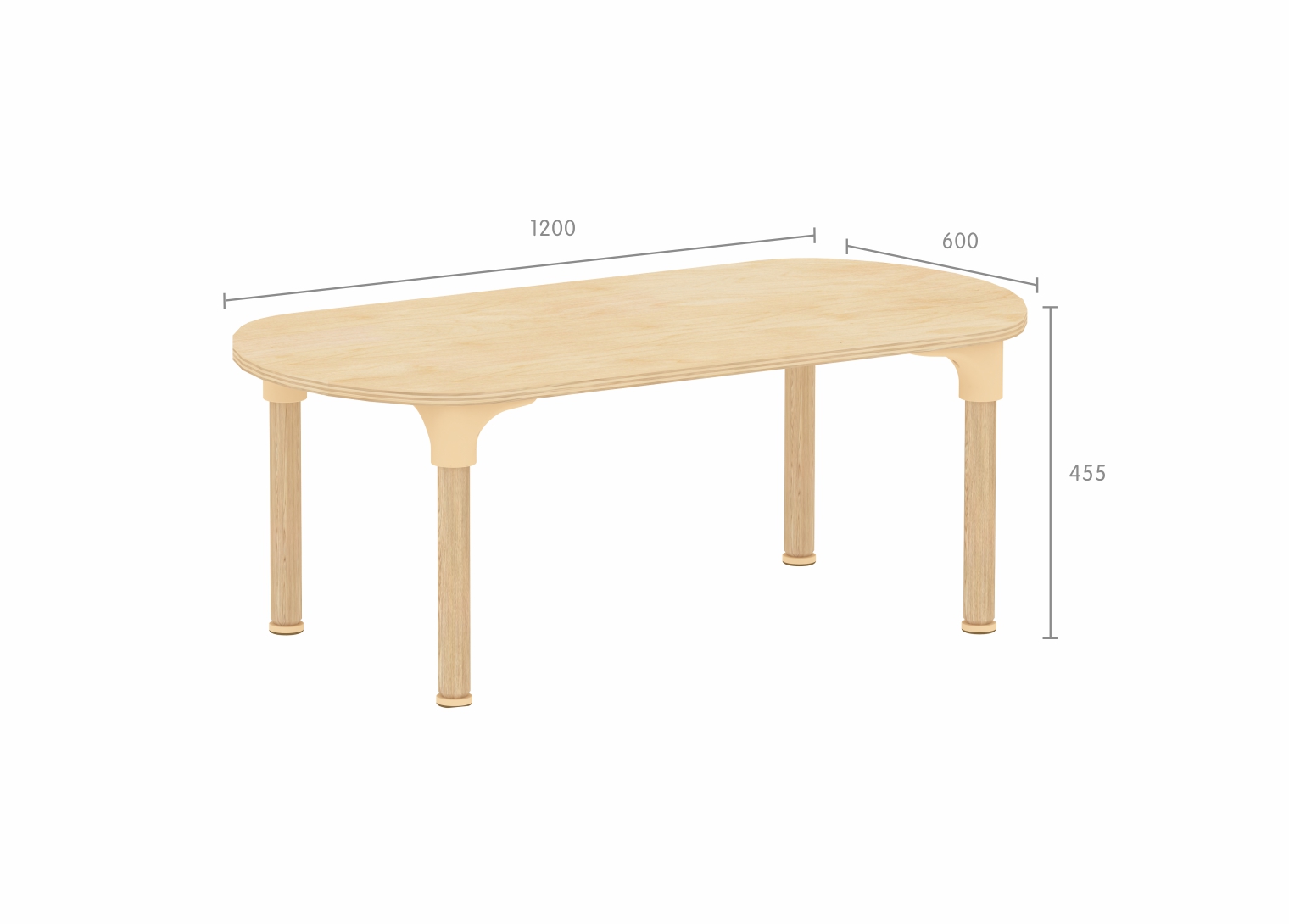 Alrik System - 455H Oval-Shaped Table (Clear Varnish)