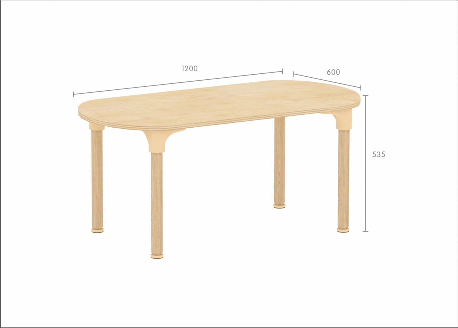 Alrik System - 535H Oval-Shaped Table (Clear Varnish)