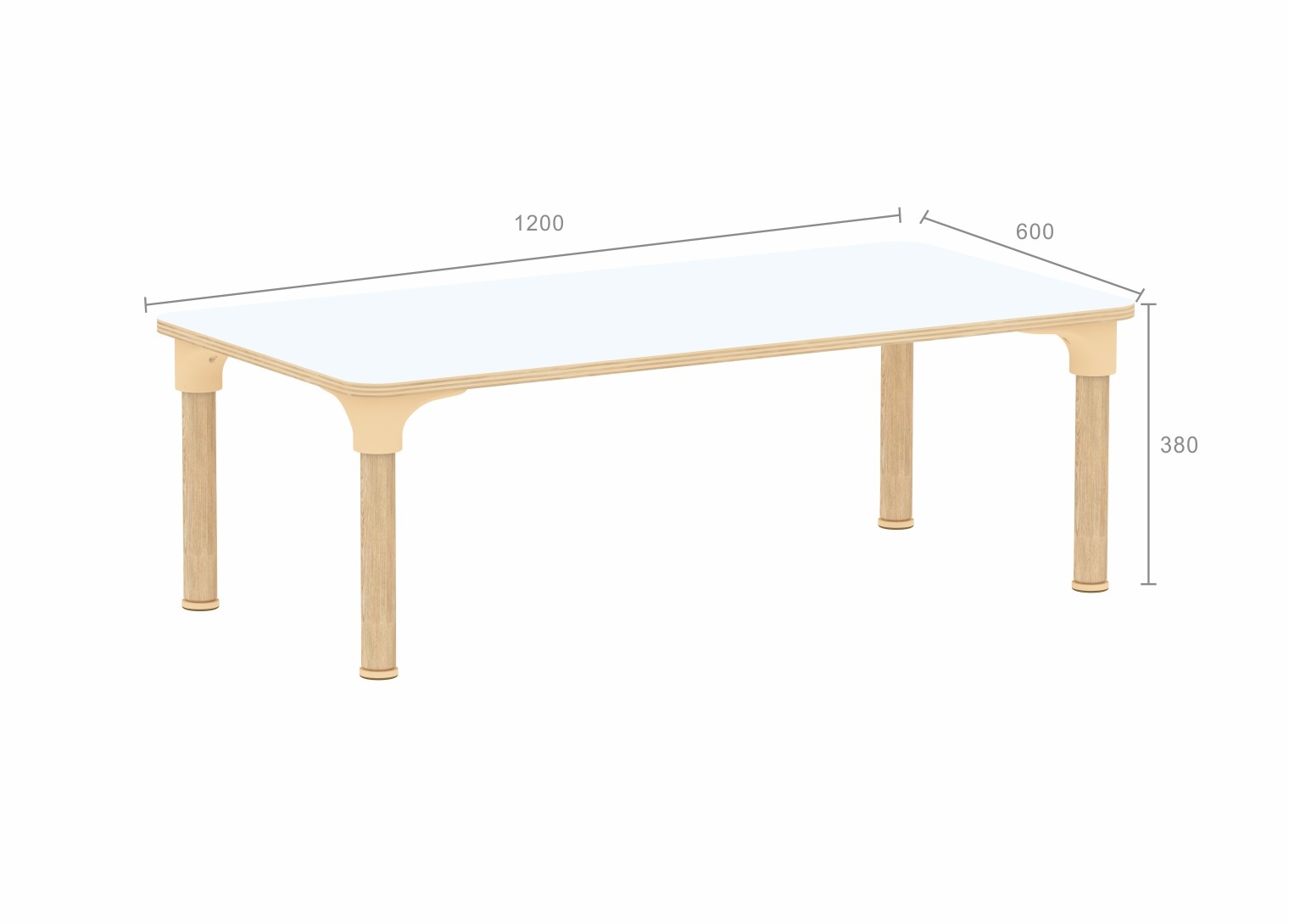 Alrik System - 380H Rectangular Table (White)