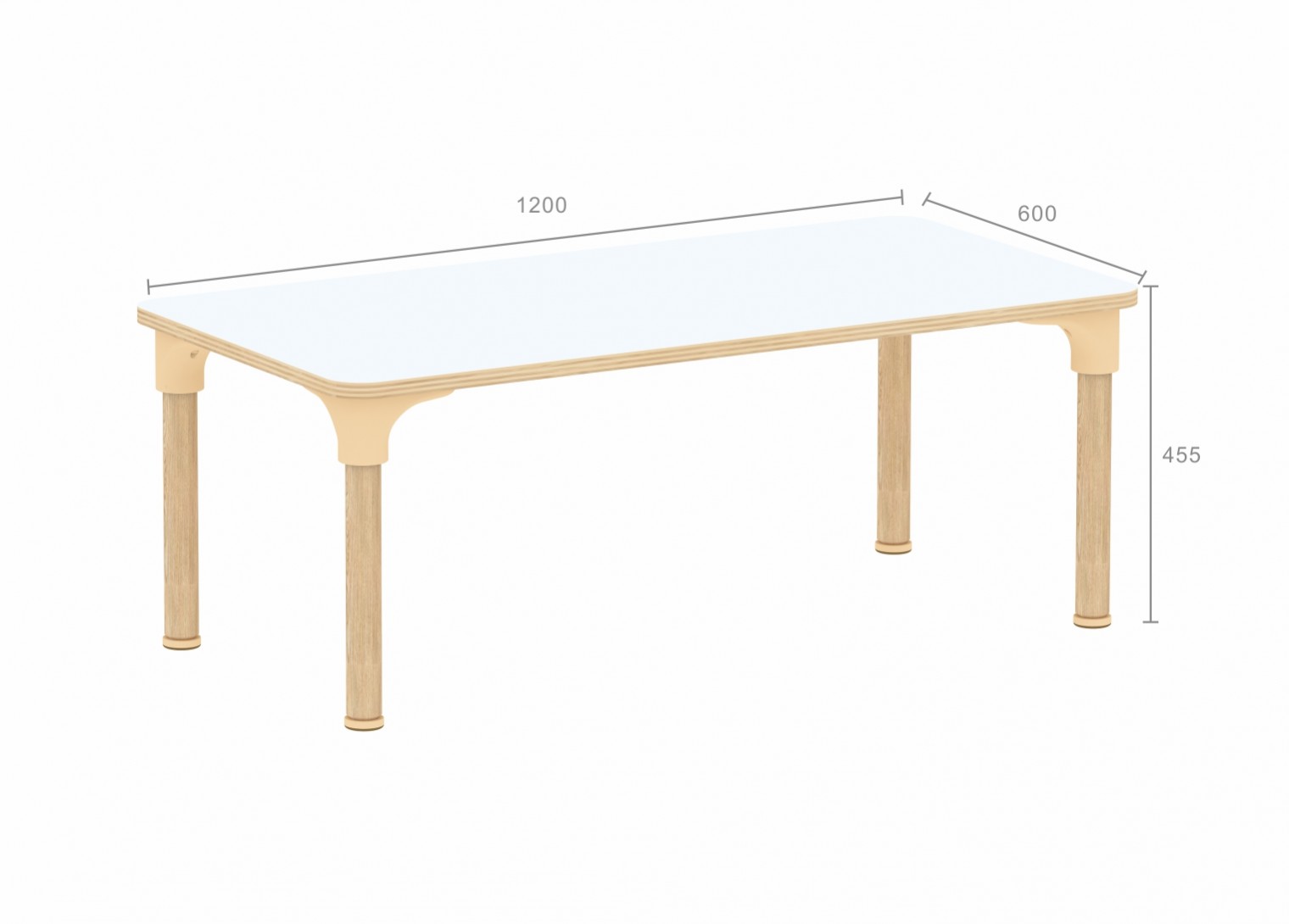 Alrik System - 455H Rectangular Table (White)