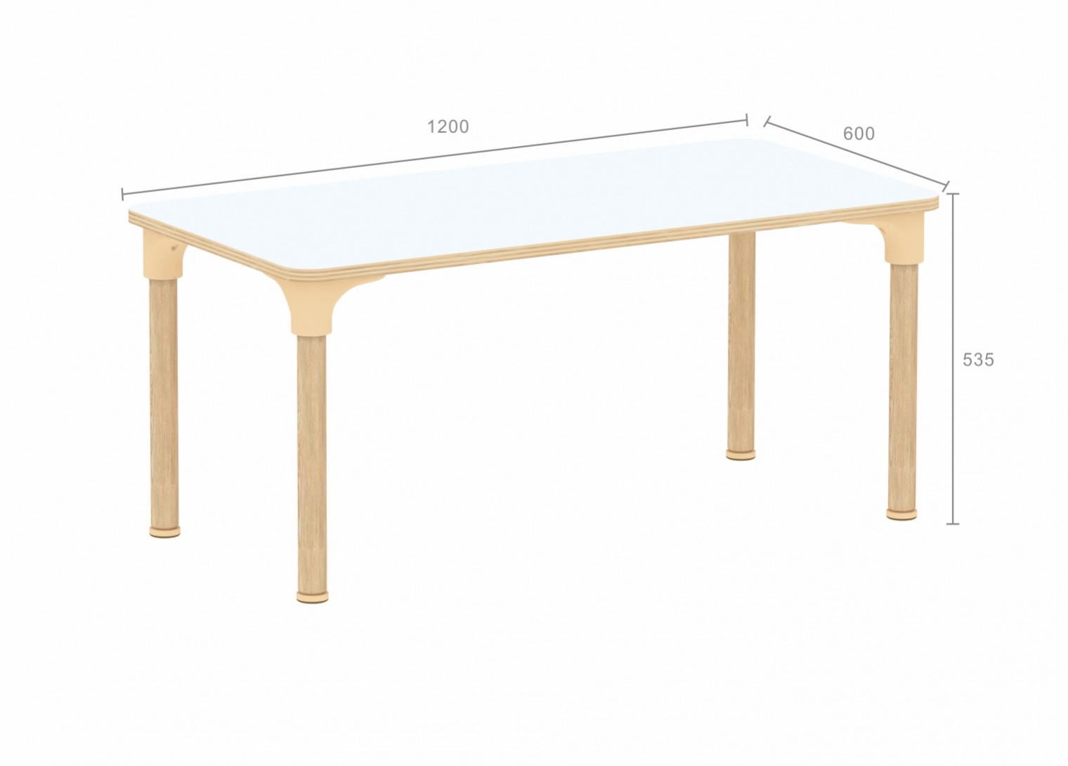 Alrik System - 535H Rectangular Table (White)