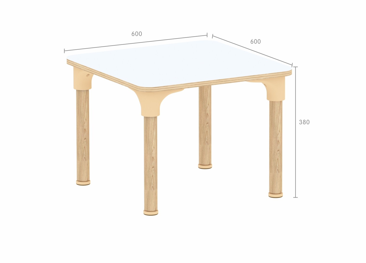 Alrik System - 455H Square Table (White)