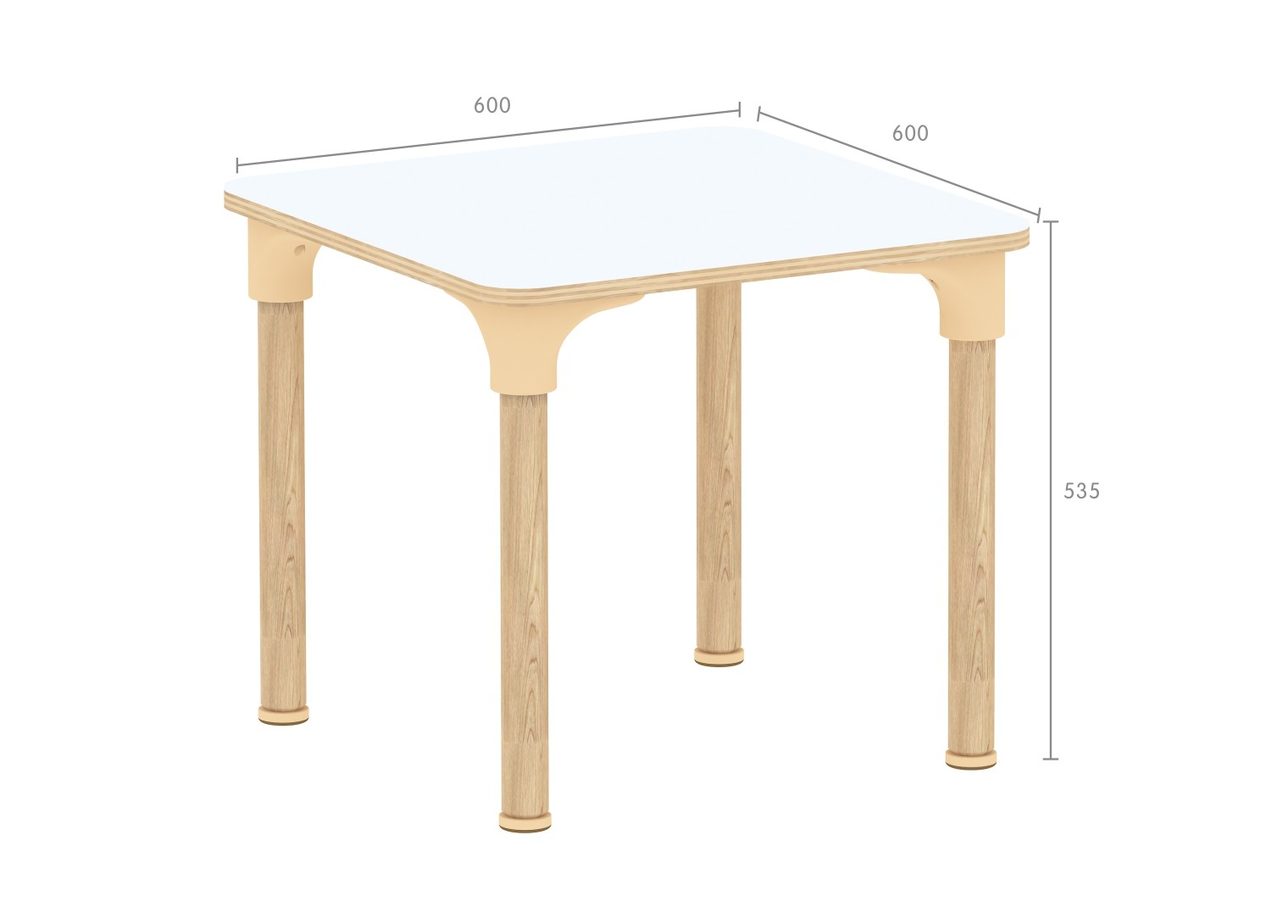 Alrik System - 535H Square Table (White)