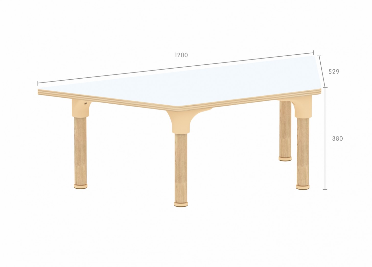 Alrik System - 380H Trapezoidal Table (White)