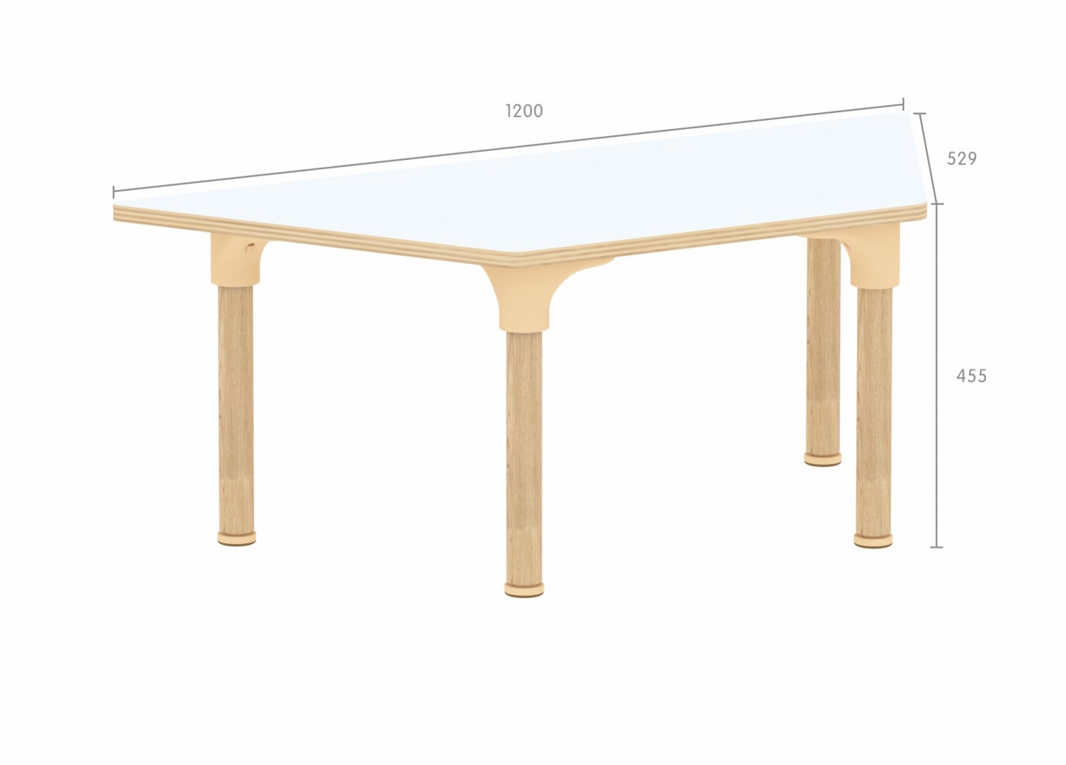 Alrik System - 455H Trapezoidal Table (White)