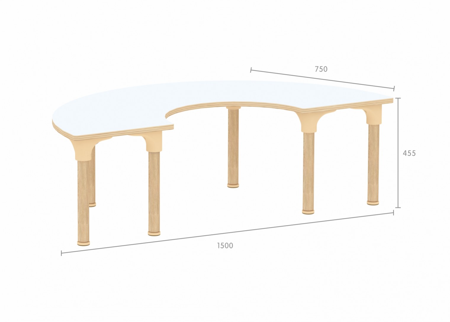 Alrik System - 455H U-Shaped Table (White)