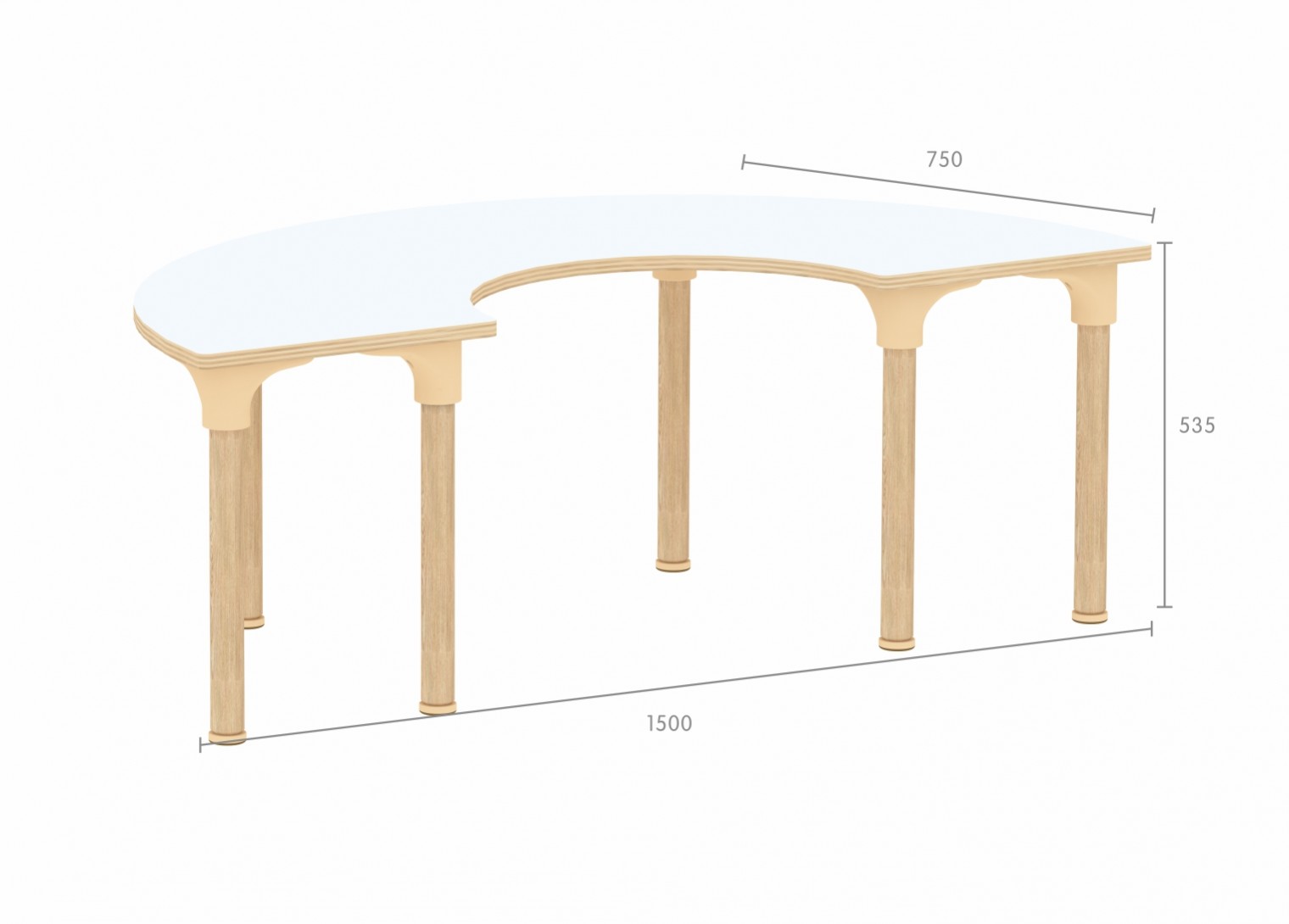 Alrik System - 535H U-Shaped Table (White)