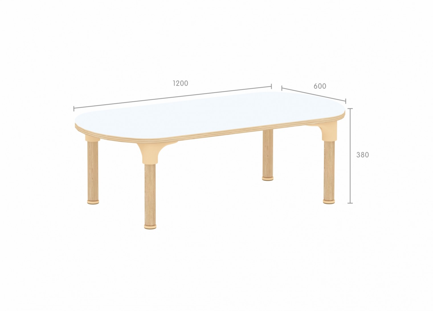 Alrik System - 380H Oval-Shaped Table (White)