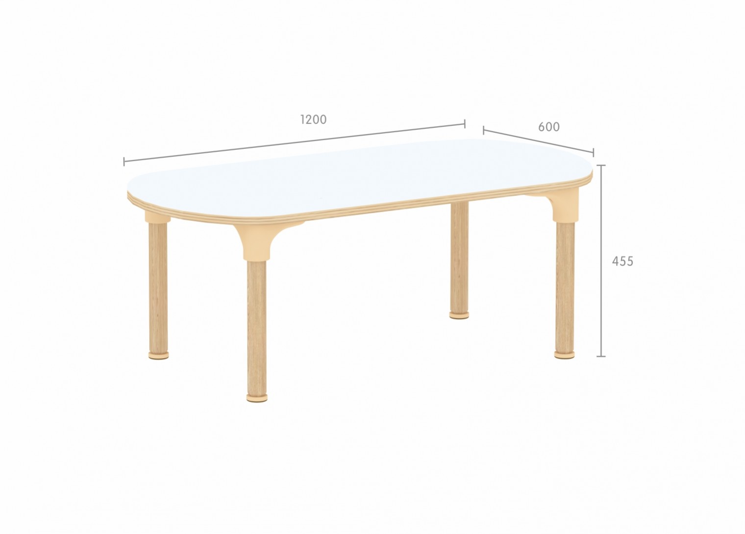 Alrik System - 455H Oval-Shaped Table (White)