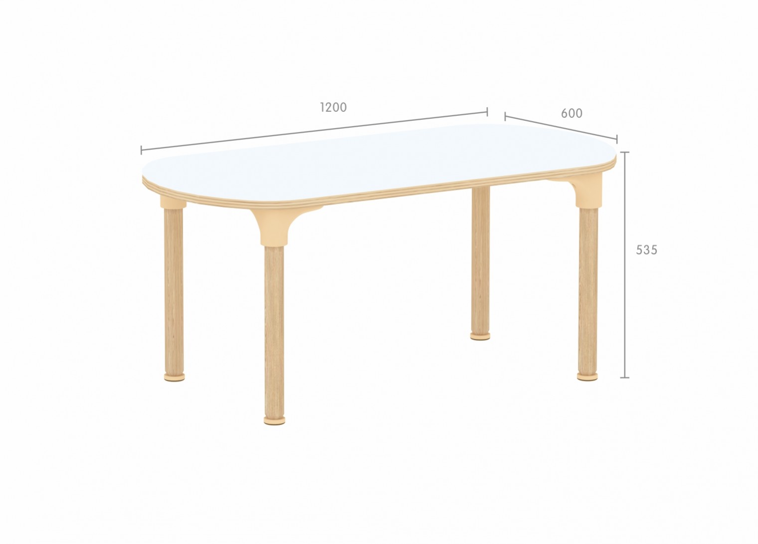 Alrik System - 535H Oval-Shaped Table (White)