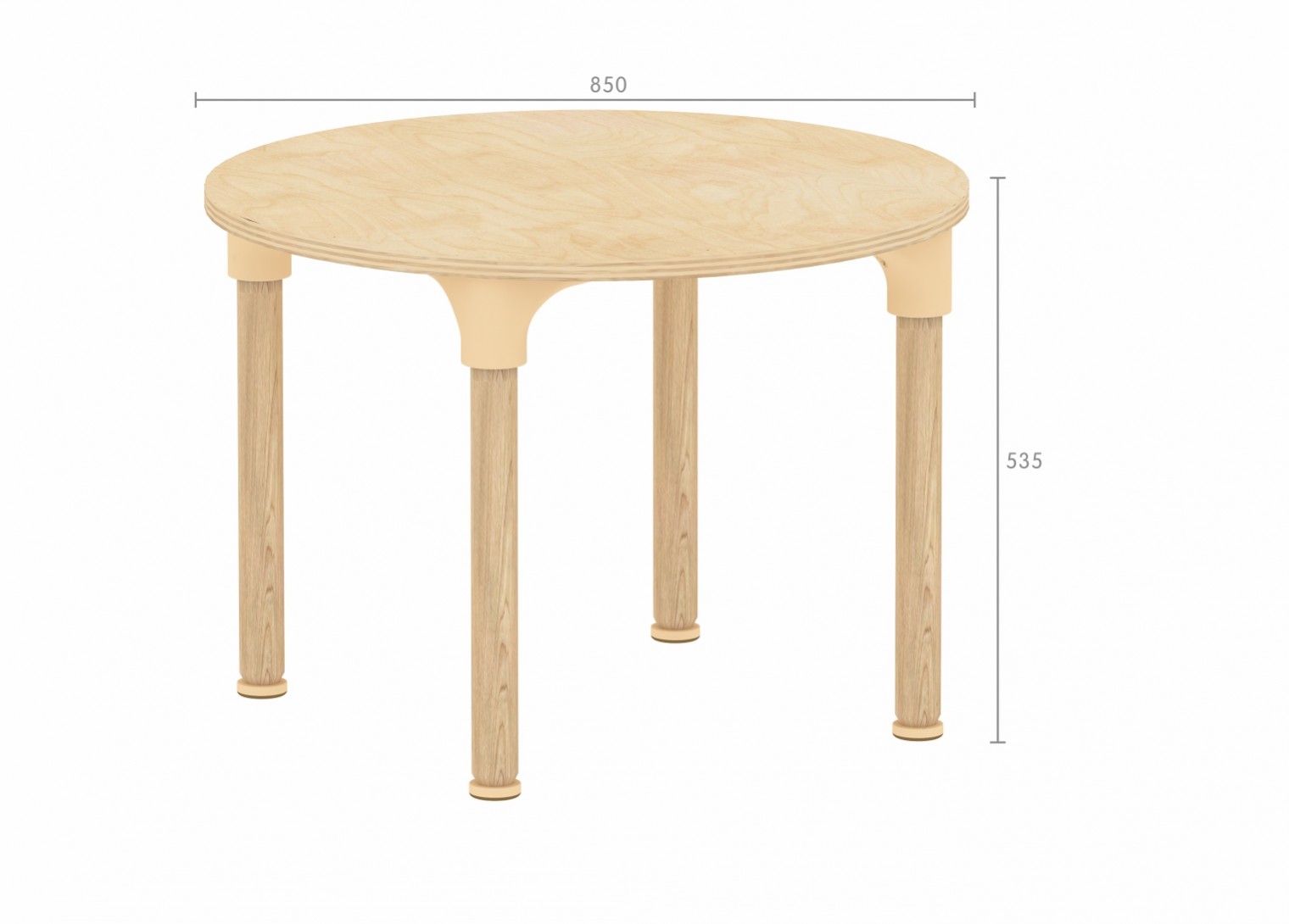 Alrik System - 535H Circular Table (Clear Varnish)