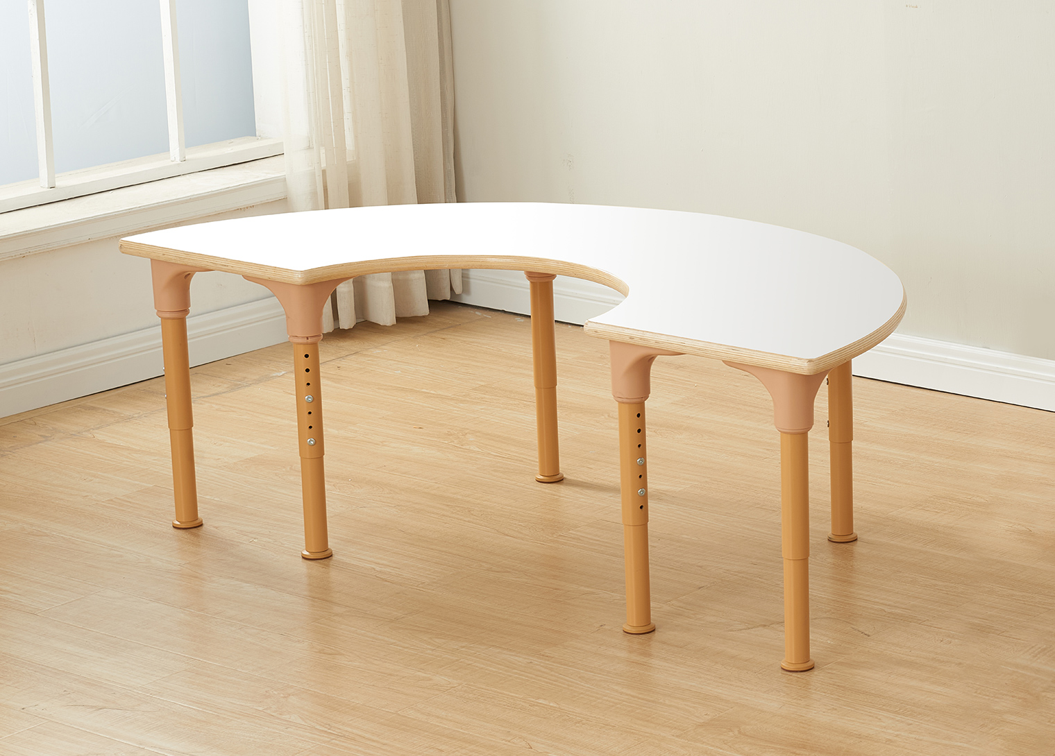 Alrik System - Adjustable Metal U-Shaped Table (White)