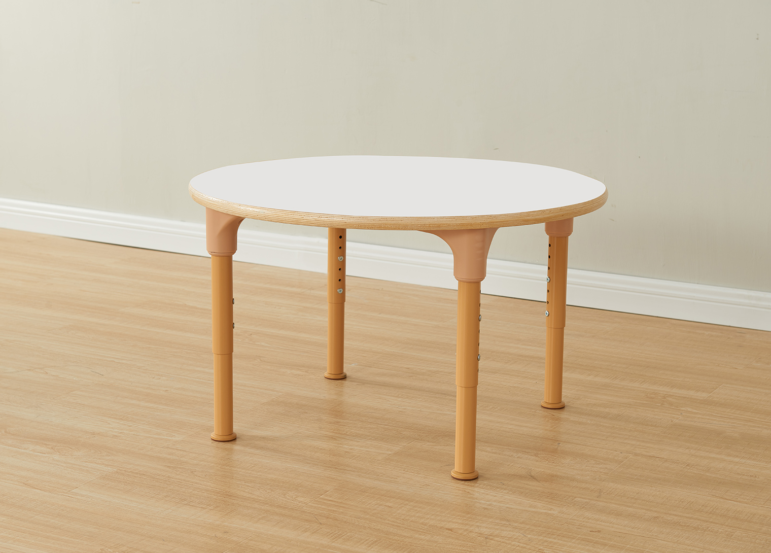 Alrik System - Adjustable Metal Circular Table (White)
