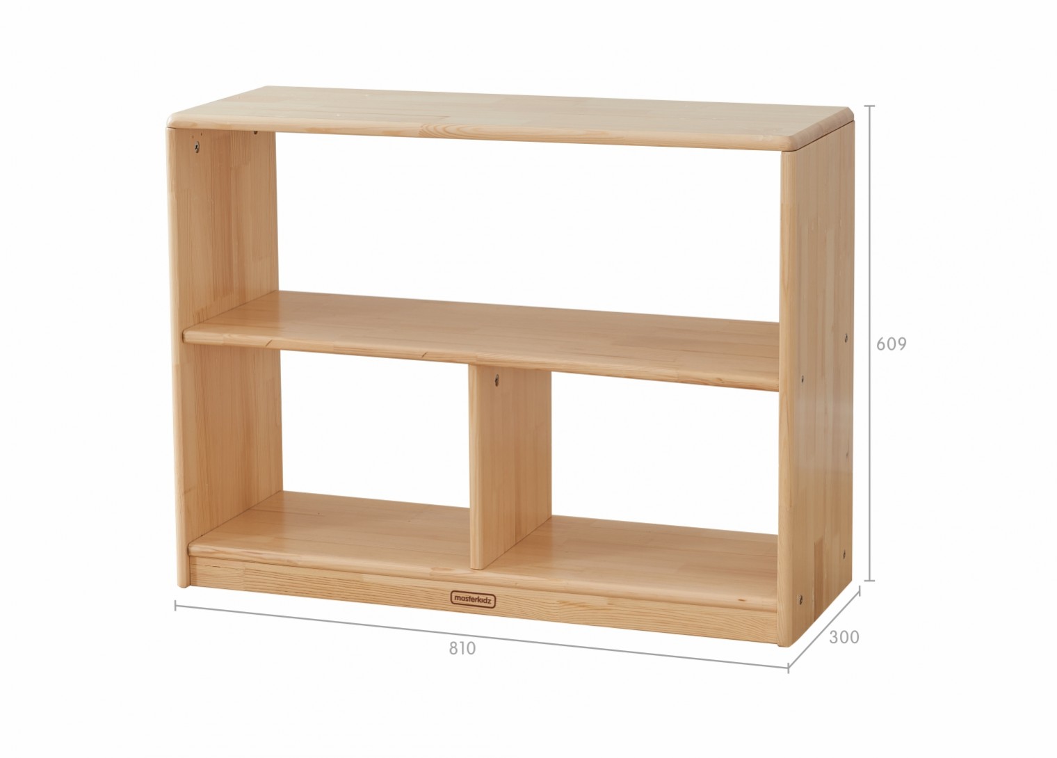 Acar - 609H x 810L Wooden  3-Compartment Shelving Unit - Open Back