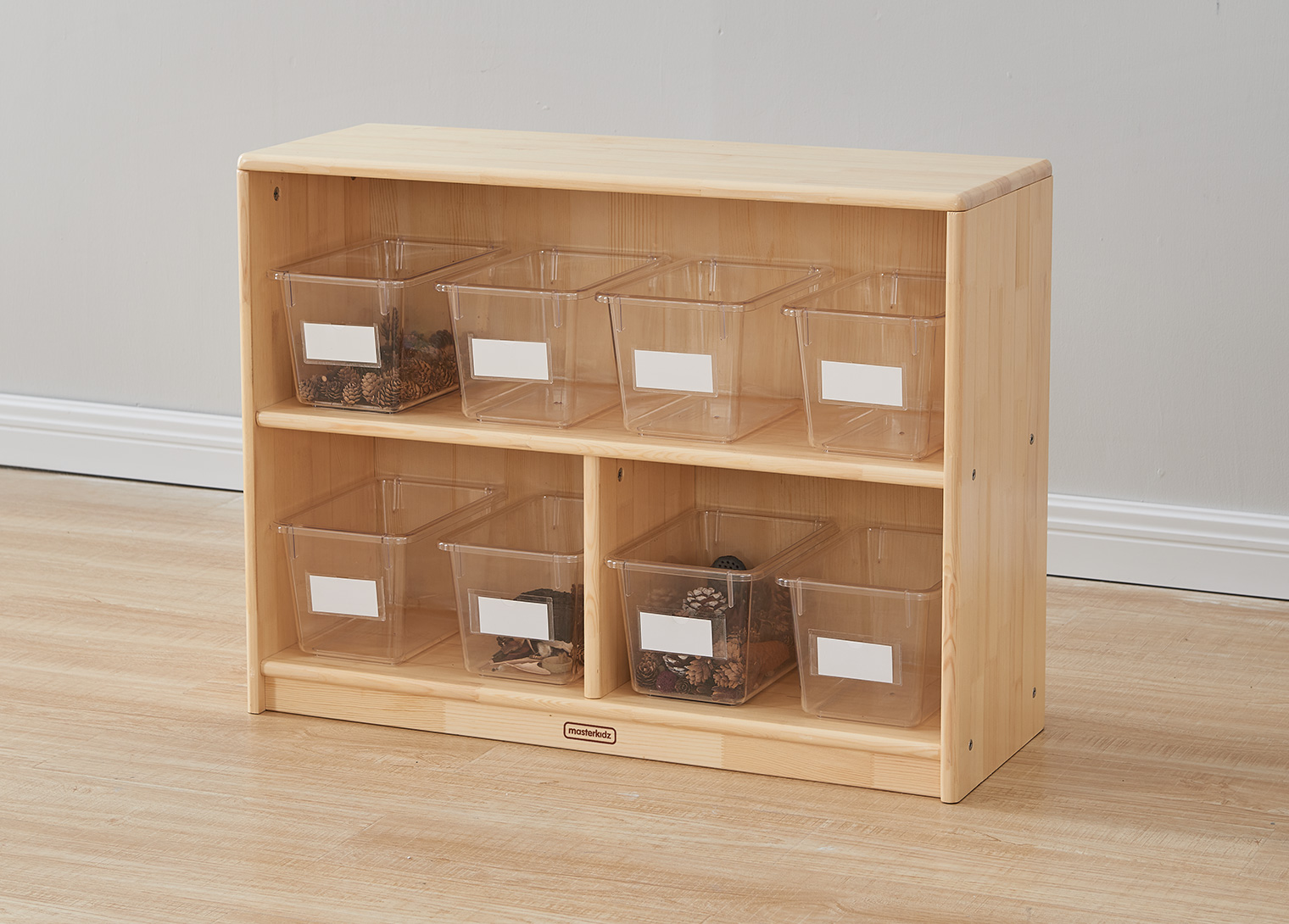 Acar - 609H x 810L Wooden  3-Compartment Shelving Unit - Wooden Back