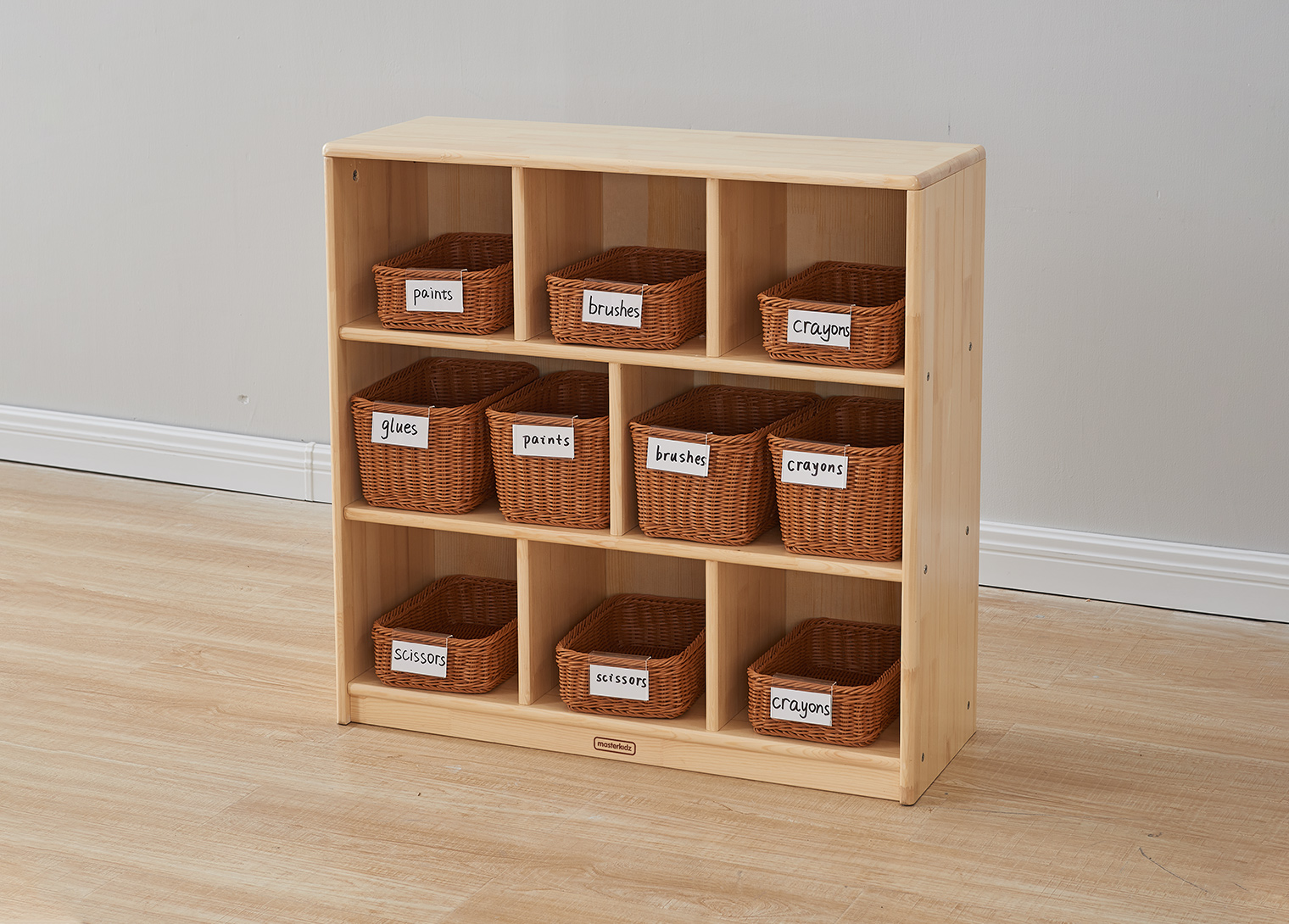 Acar - 789H x 810L Wooden  8-Compartment Shelving Unit - Wooden Back