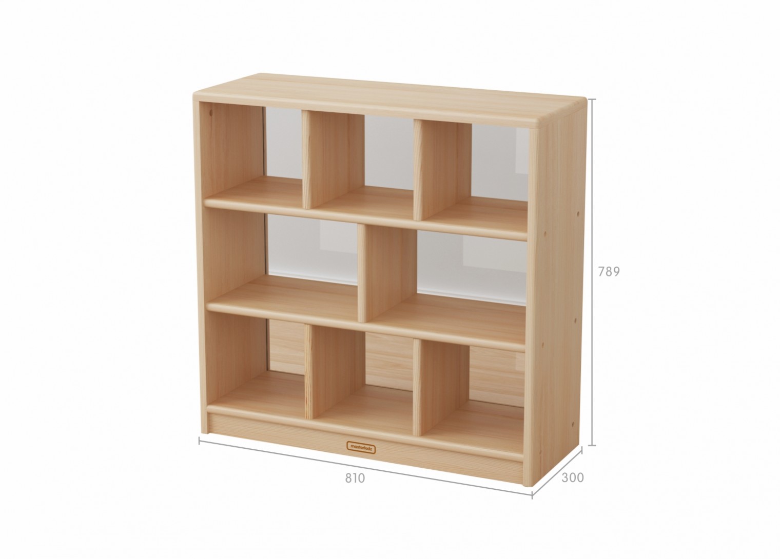 Acar - 789H x 810L Wooden  8-Compartment Shelving Unit - Transparent Back