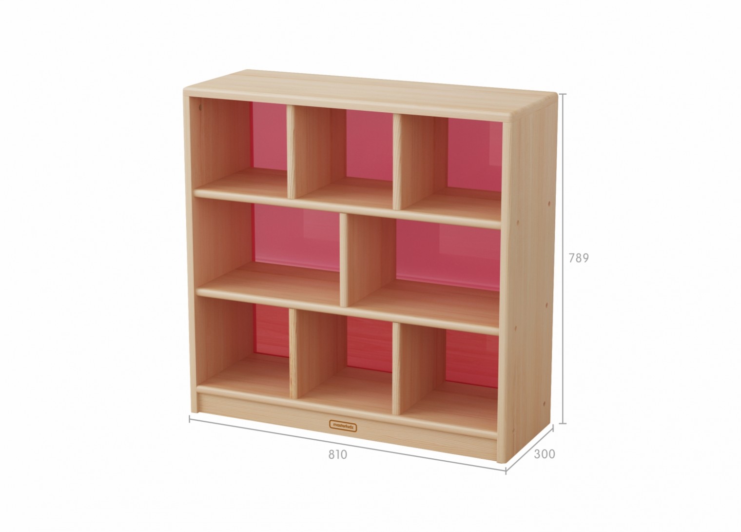 Acar - 789H x 810L Wooden  8-Compartment Shelving Unit - Translucent Red Back