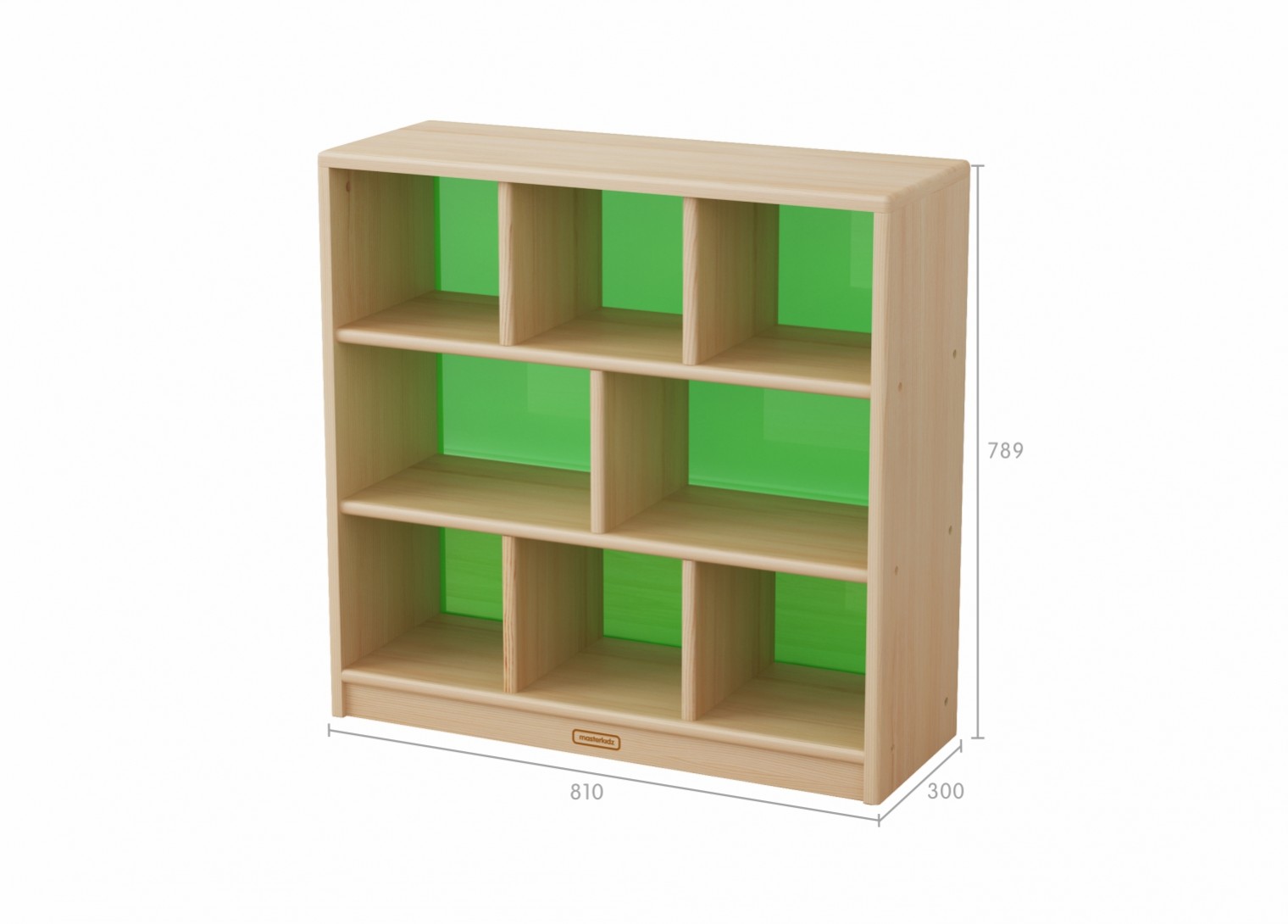 Acar - 789H x 810L Wooden  8-Compartment Shelving Unit - Translucent Green Back