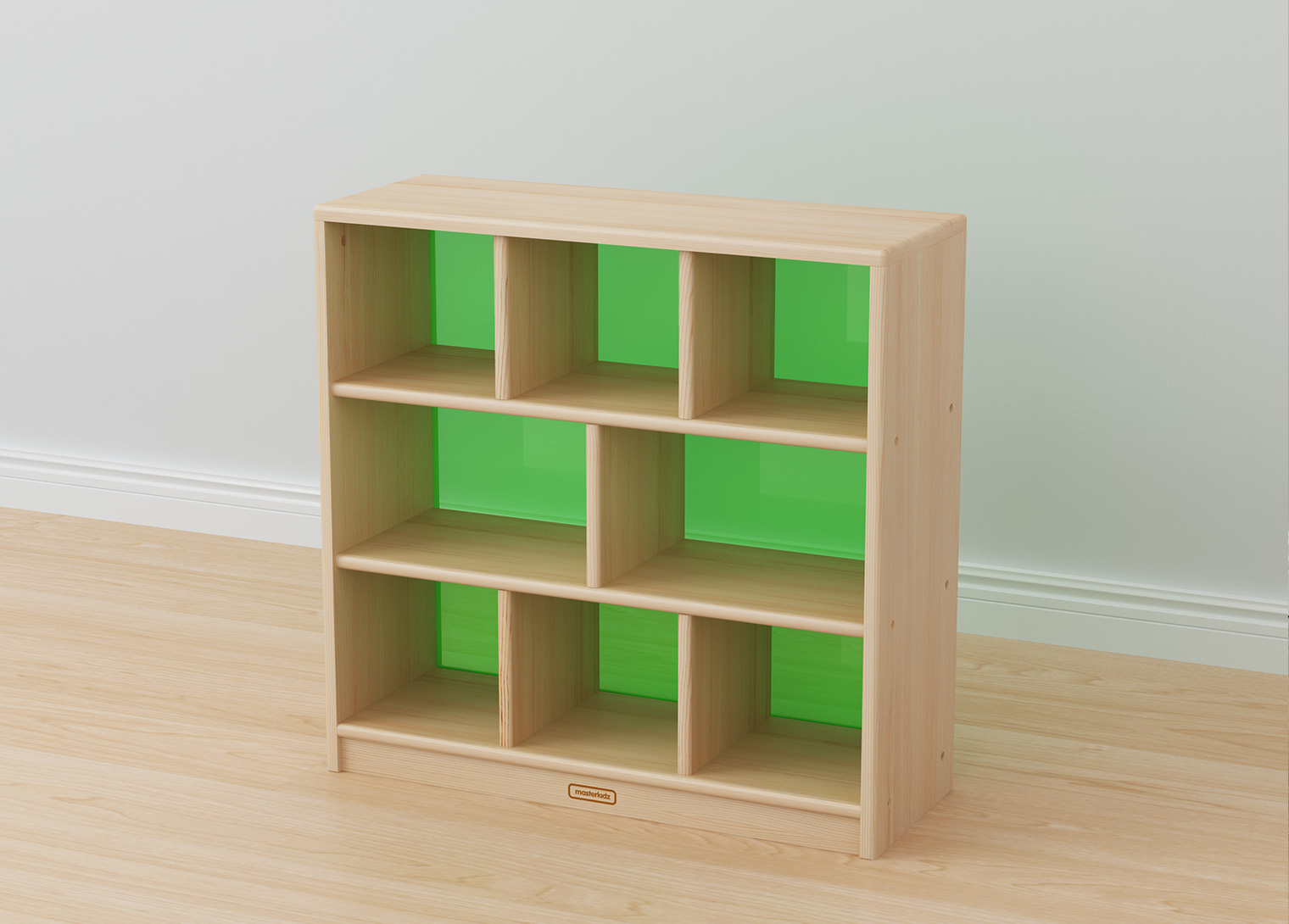 Acar - 789H x 810L Wooden  8-Compartment Shelving Unit - Translucent Green Back