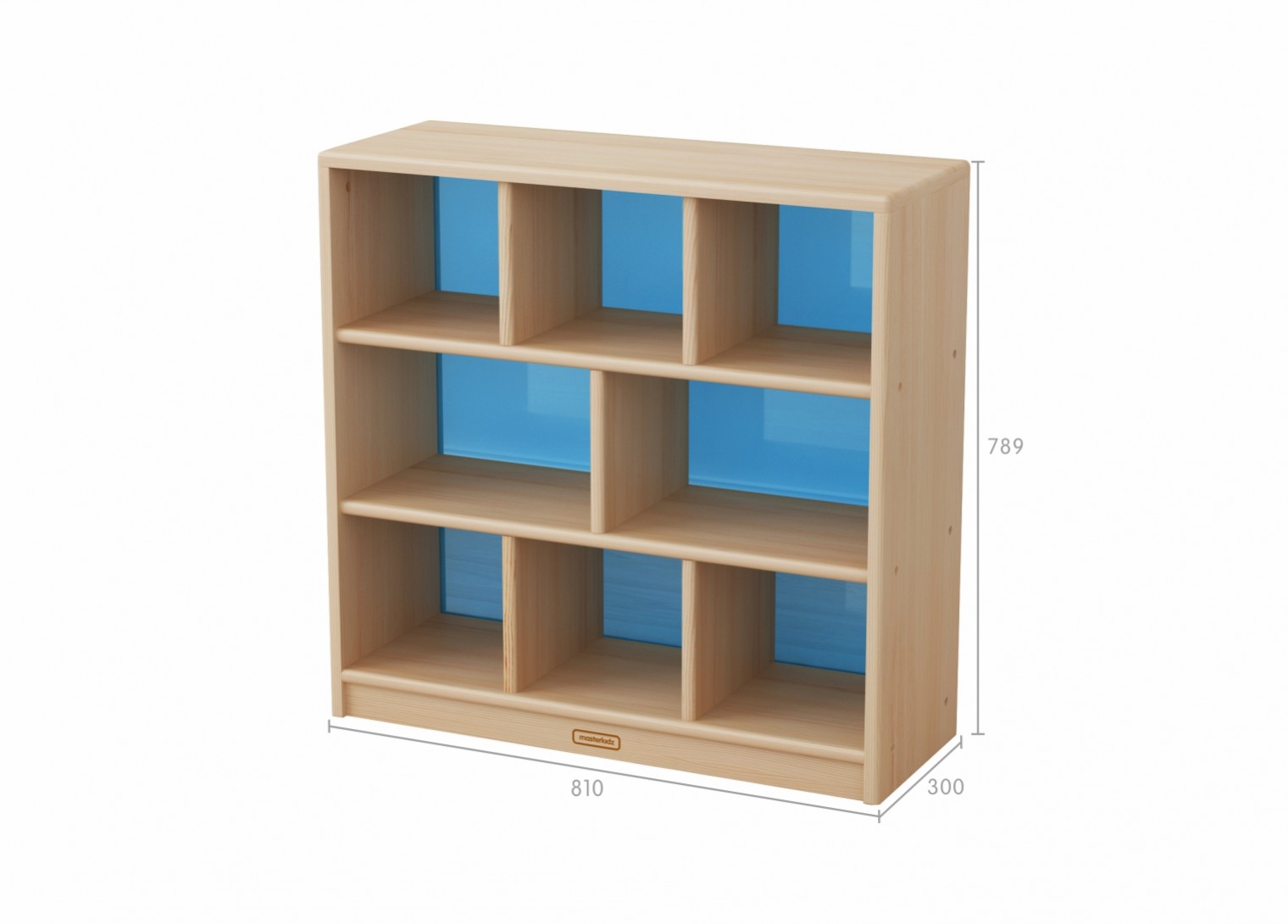 Acar - 789H x 810L Wooden  8-Compartment Shelving Unit - Translucent Blue Back