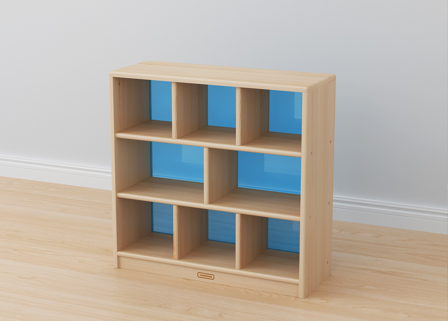 Acar - 789H x 810L Wooden  8-Compartment Shelving Unit - Translucent Blue Back