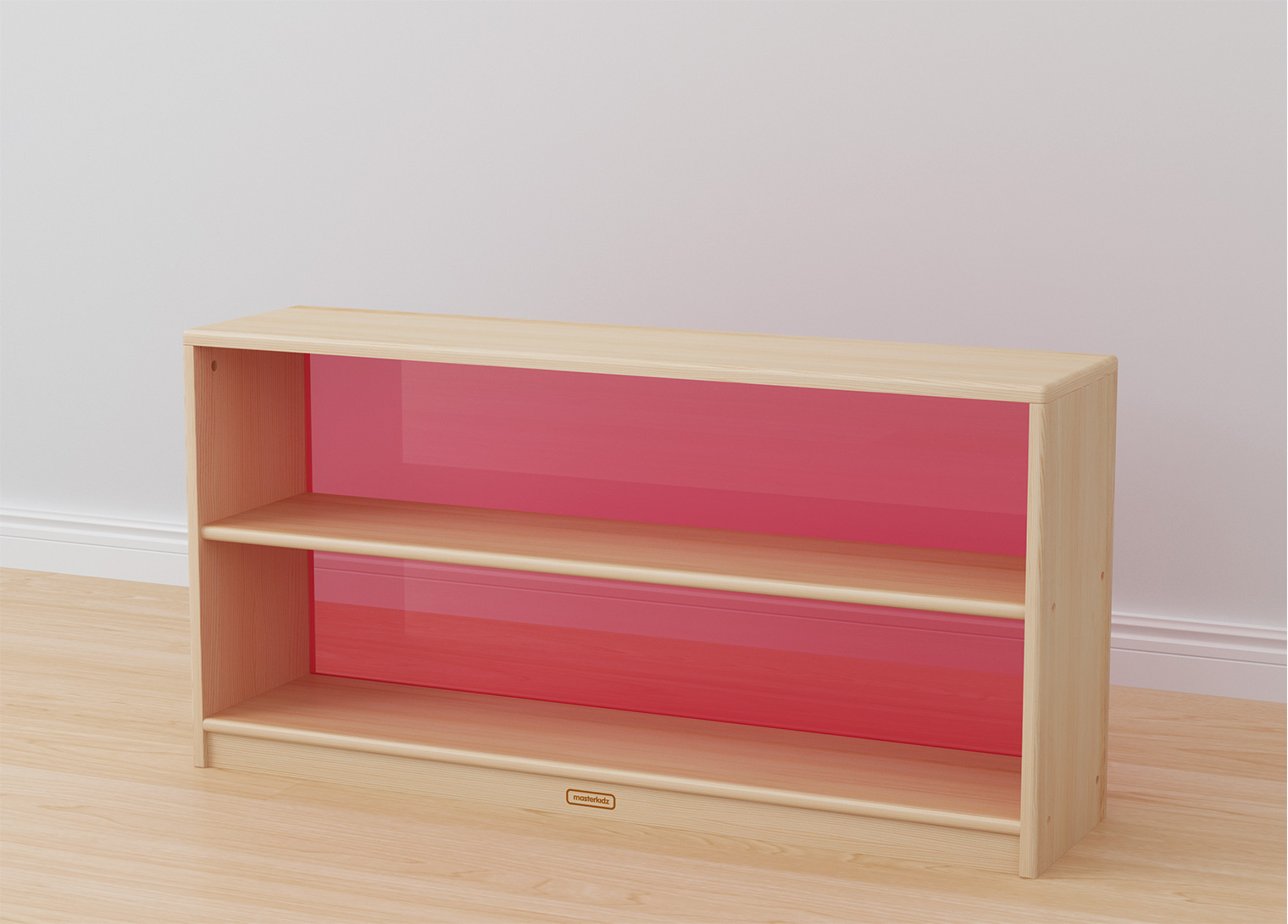 Acar - 609H x 1210L Wooden  Shelving Unit - Translucent Red Back