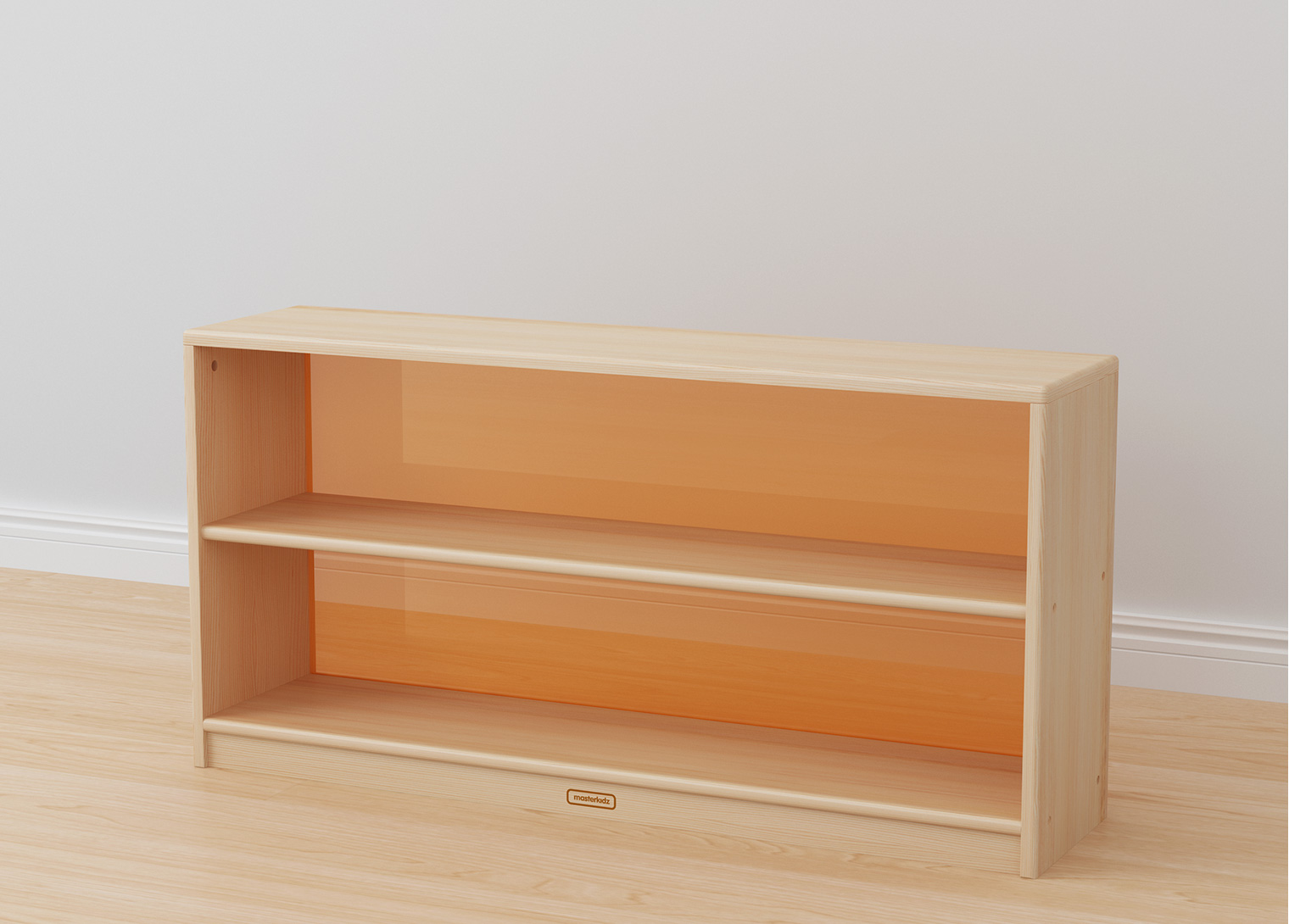 Acar - 609H x 1210L Wooden  Shelving Unit - Translucent Orange Back