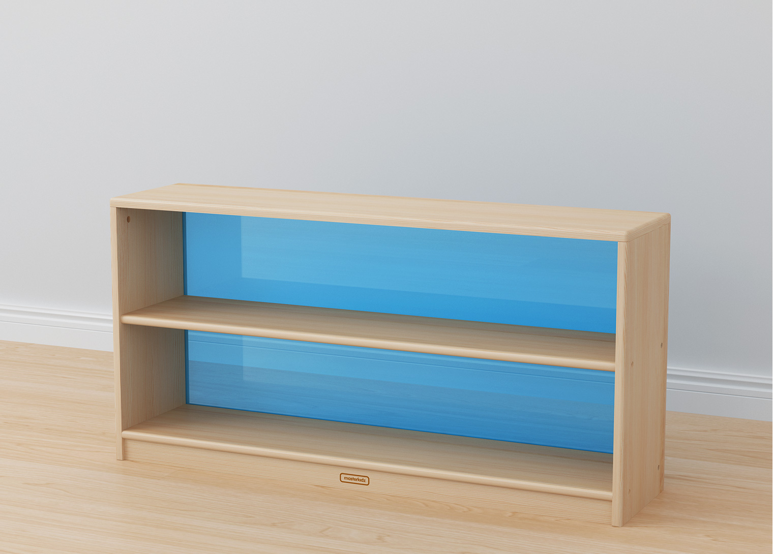 Acar - 609H x 1210L Wooden  Shelving Unit - Translucent Blue Back