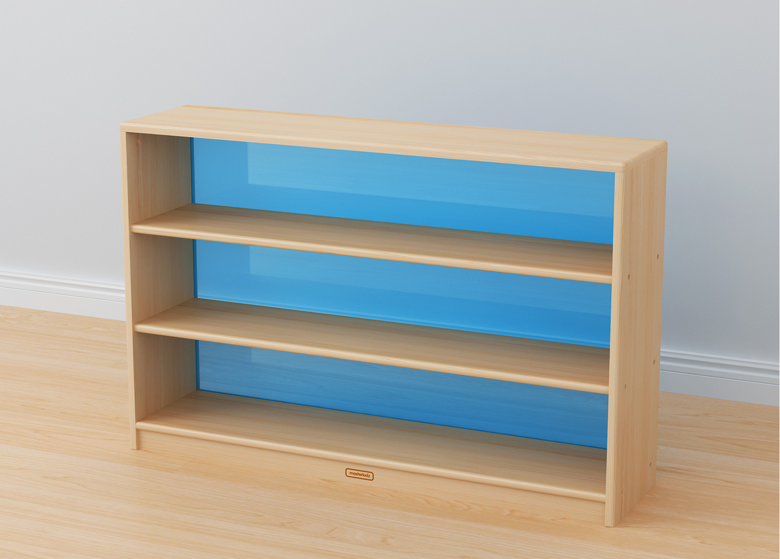 Acar - 789H x 1210L Wooden  Shelving Unit - Translucent Blue Back