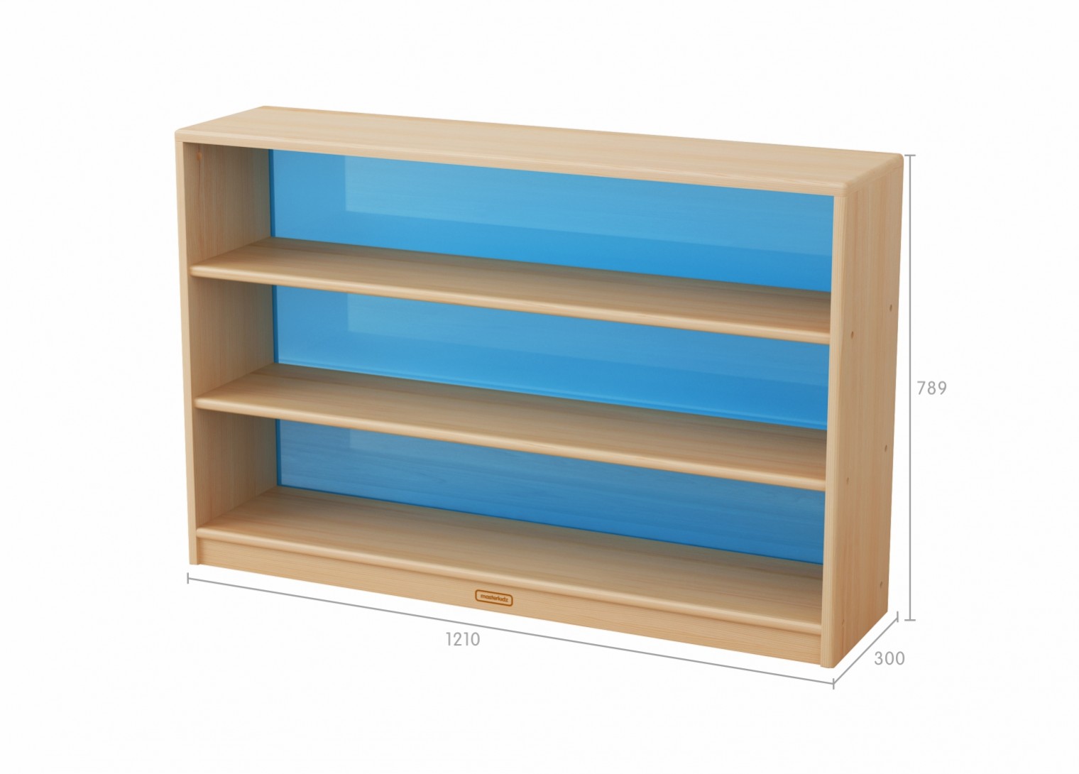 Acar - 789H x 1210L Wooden  Shelving Unit - Translucent Blue Back