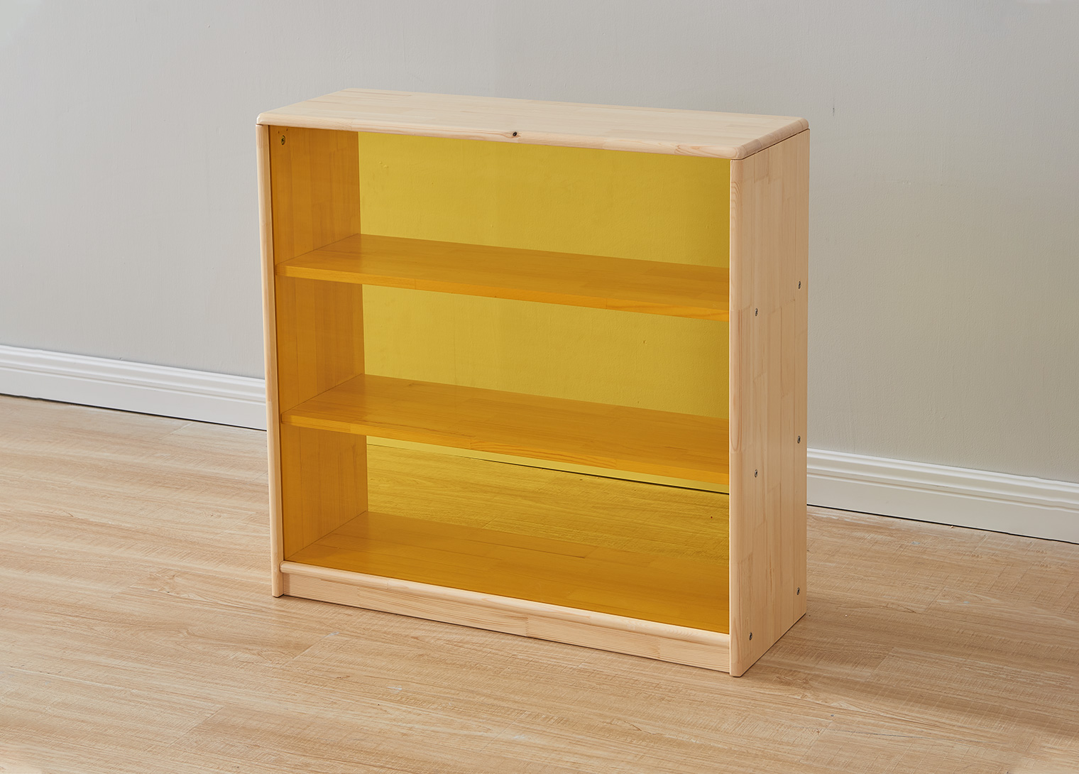 Acar - 789H x 810L Wooden  Shelving Unit - Translucent Yellow Back