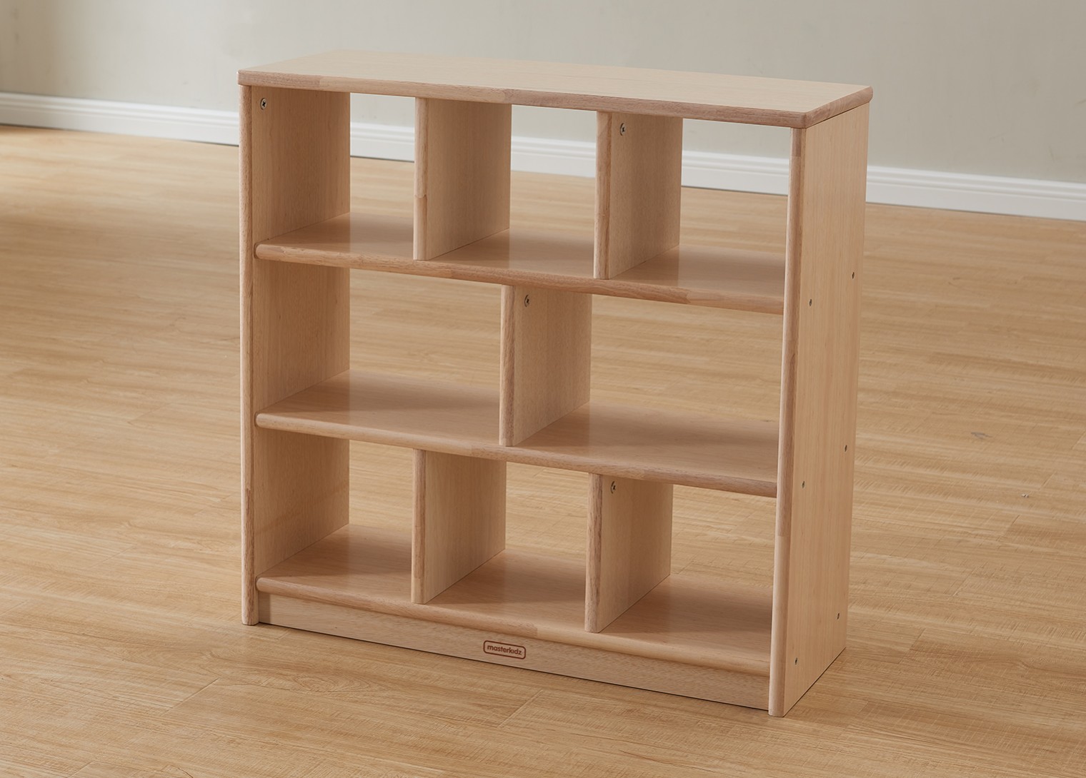 Bern - 789H x 810L Natural Rubber Wood  8-Compartment Shelving Unit - Open Back