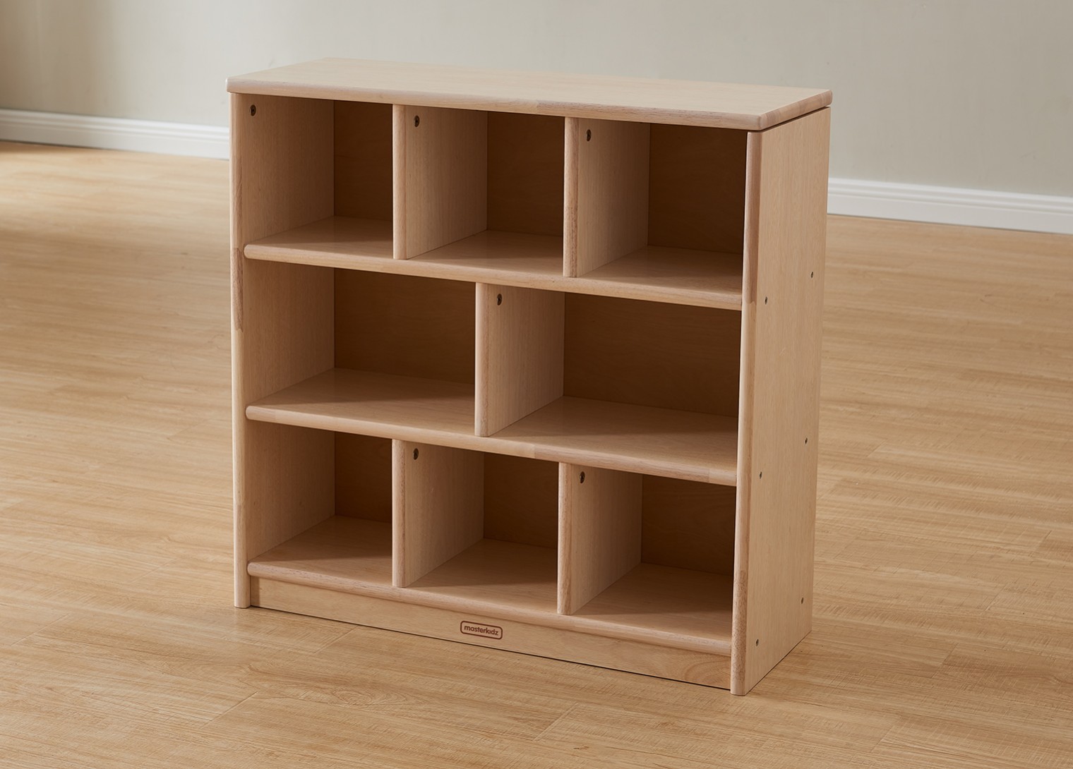 Bern - 789H x 810L Natural Rubber Wood  8-Compartment Shelving Unit - Wooden Back