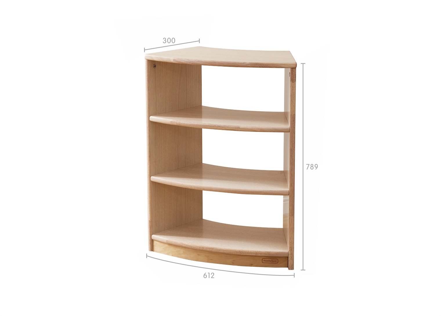 Bern - 789H Natural Rubber Wood  Sweep Shelf