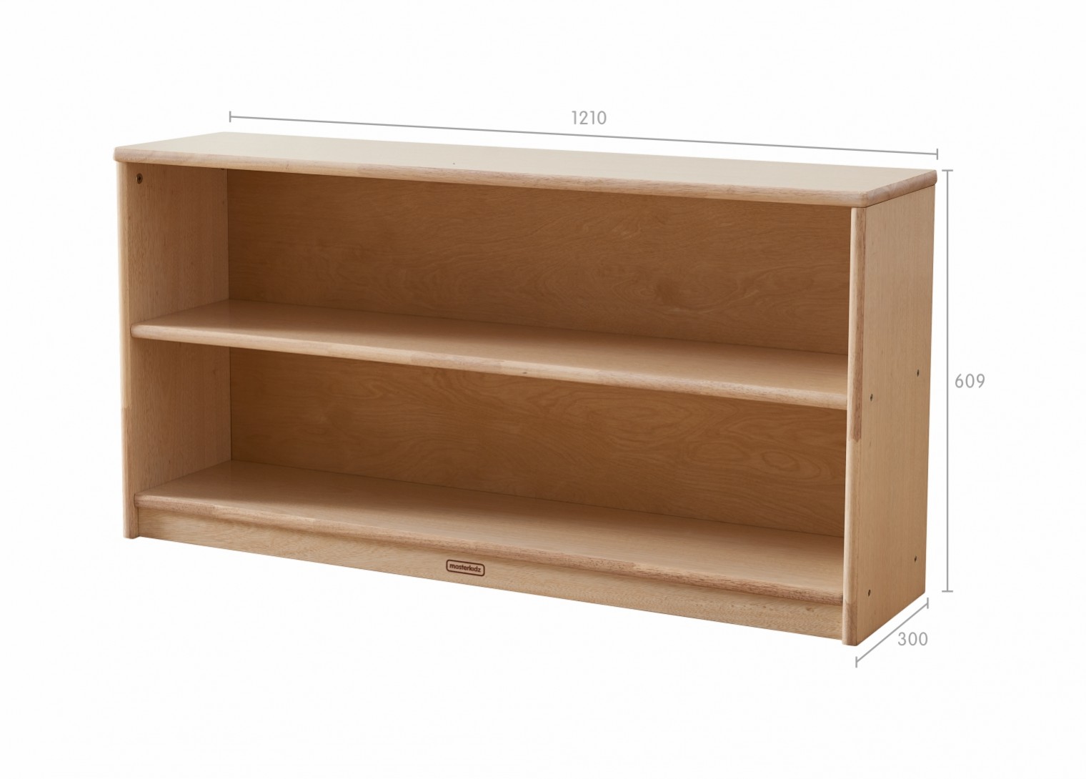 Bern - 609H x 1210L Natural Rubber Wood  Shelving Unit - Plywood Back