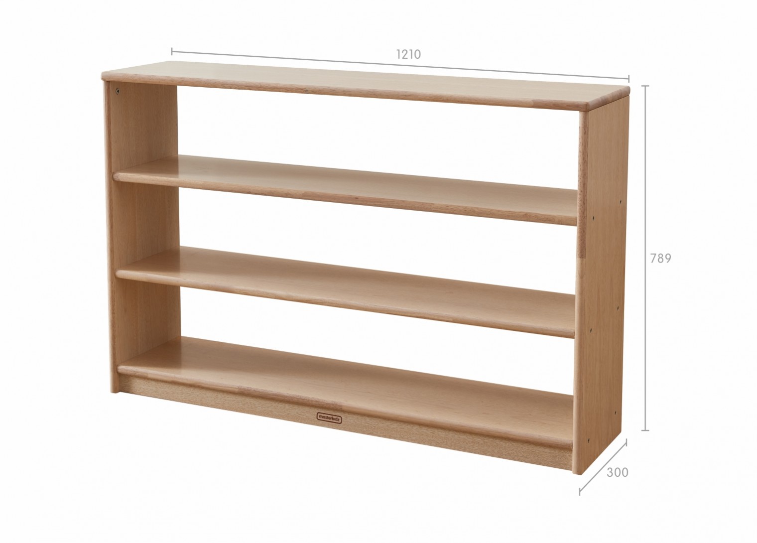 Bern - 789H x 1210L Natural Rubber Wood  Shelving Unit - Open Back