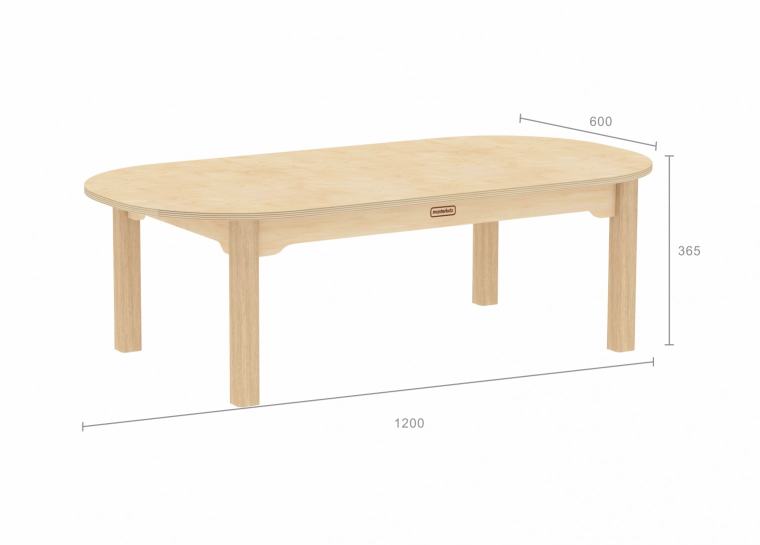 Inga Design Kids - 365H Oval-Shaped Table (Clear Varnish)