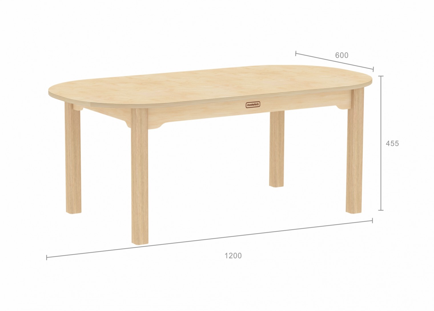 Inga Design Kids - 455H Oval-Shaped Table (Clear Varnish)