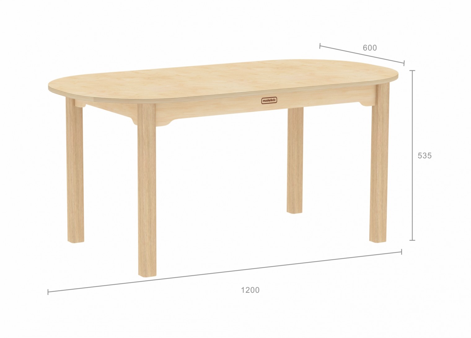 Inga Design Kids - 535H Oval-Shaped Table (Clear Varnish)